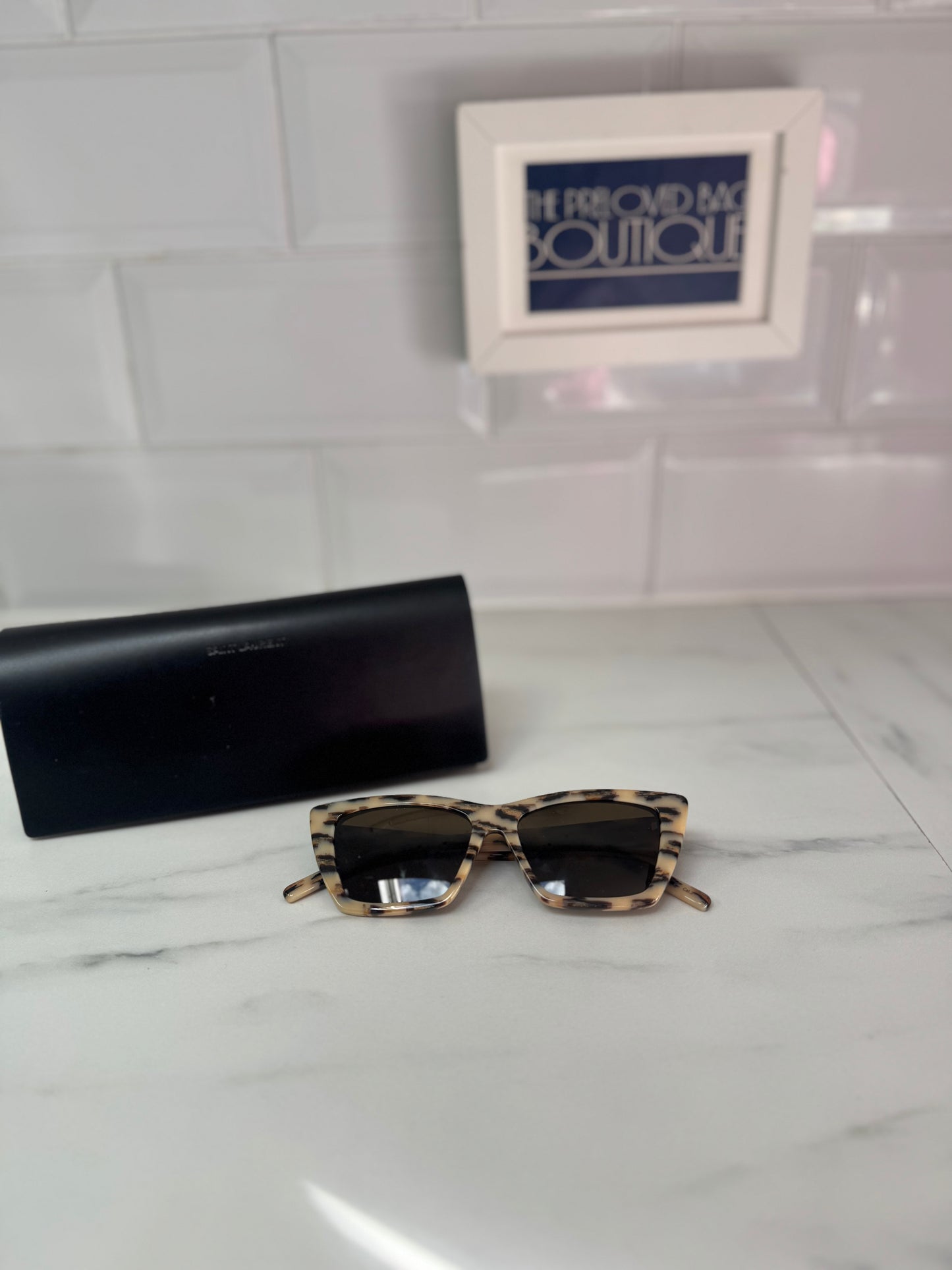 Saint Laurent Deville Sunglasses - Ivory & Bronze