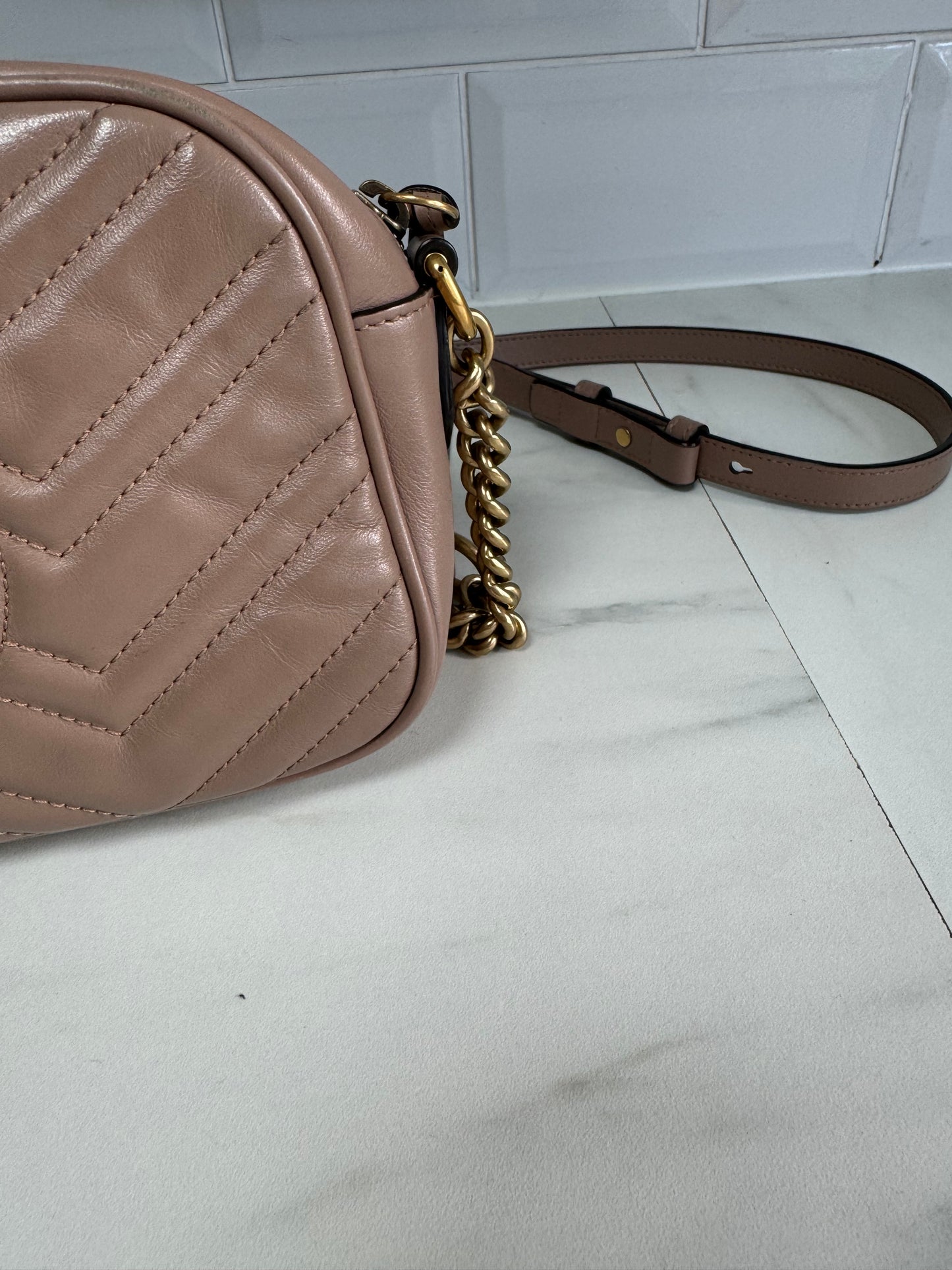 Gucci Marmont Shoulder Bag - Nude