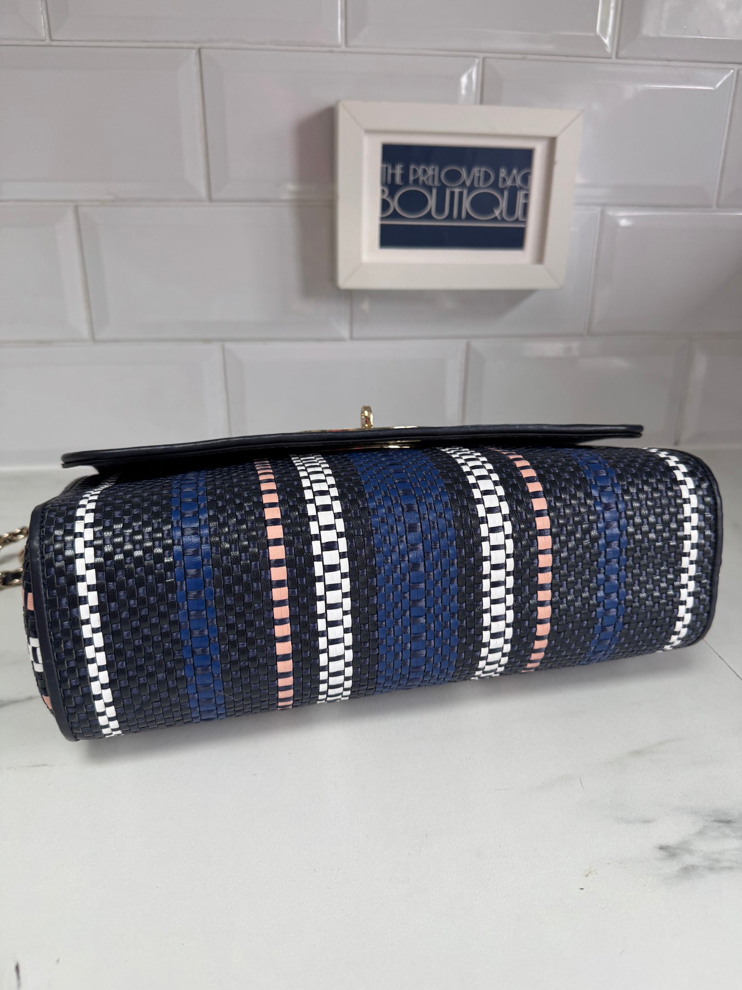 Mulberry Medium Twilight Rafia Lily - blue, pink, black and white