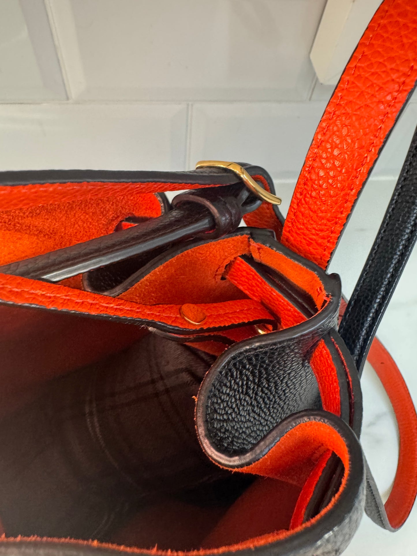 Mulberry Abbey Bag - Black and Orange
