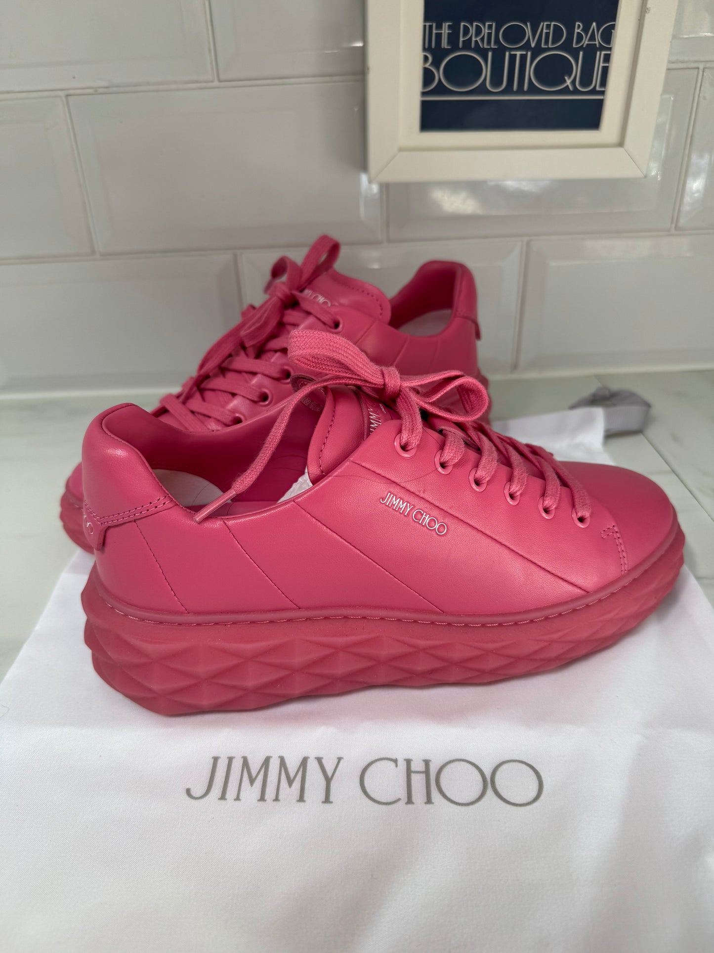 Jimmy Choo Diamond Light Maxi Trainers - Candy Pink