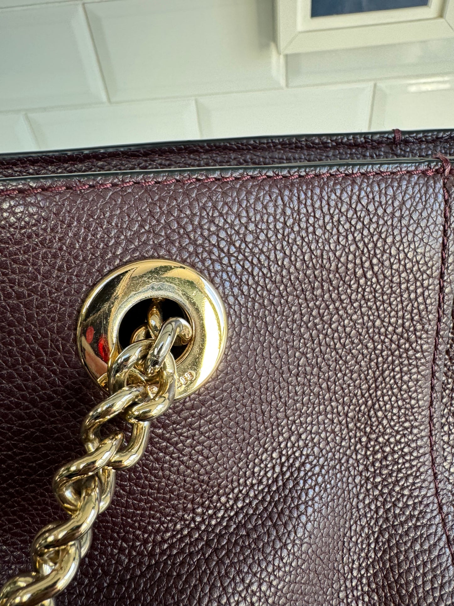 Coach Turnlock Tote - Burgundy