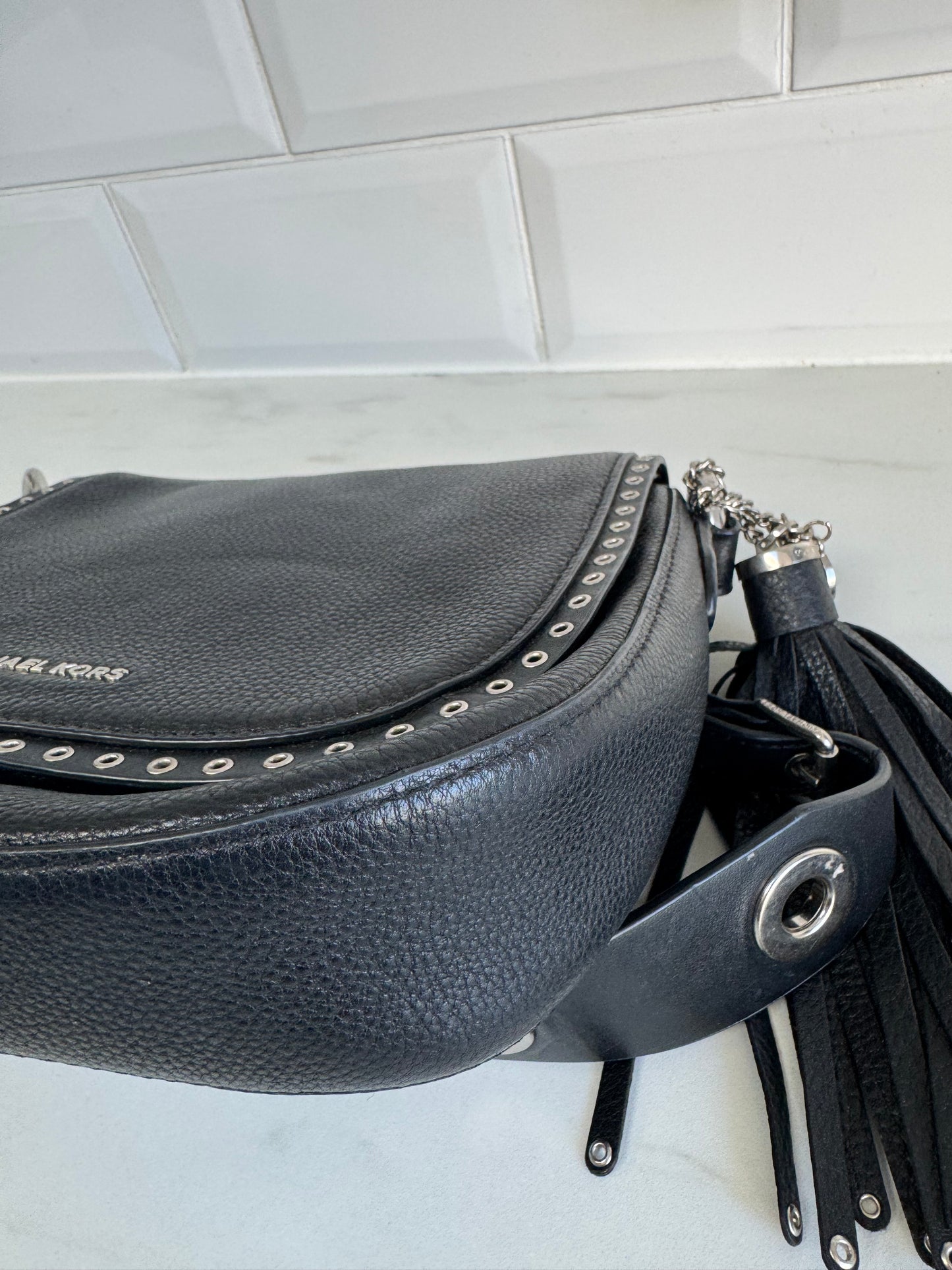 Michael Kors Brooklyn Saddle Bag - Black