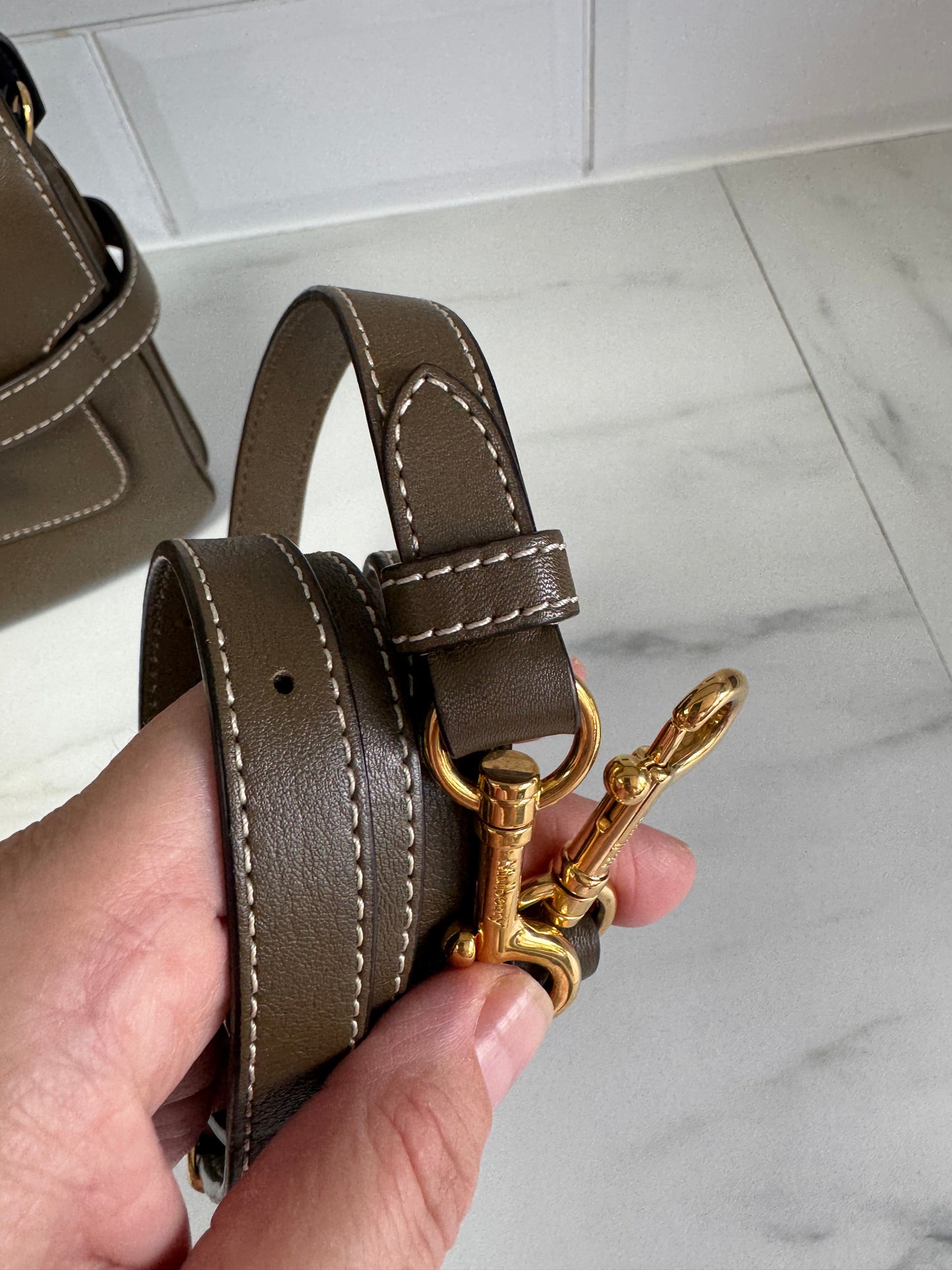 Mulberry Belted Bayswater Satchel - Dark Palm