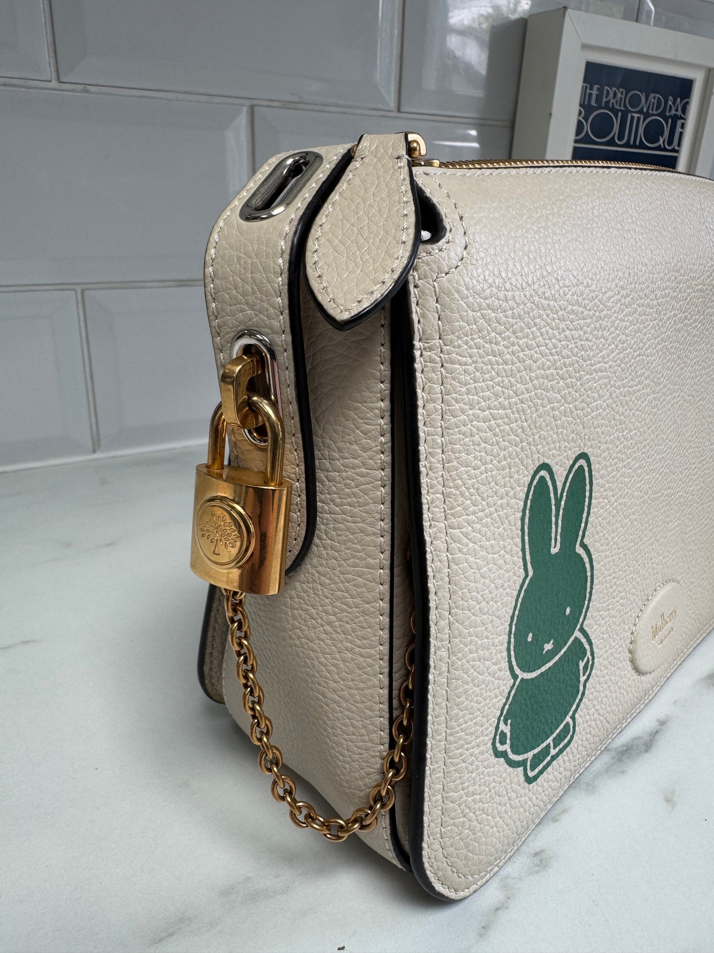 Mulberry Limited Edition “Miffy” Billie Shoulder Bag - Chalk & Green