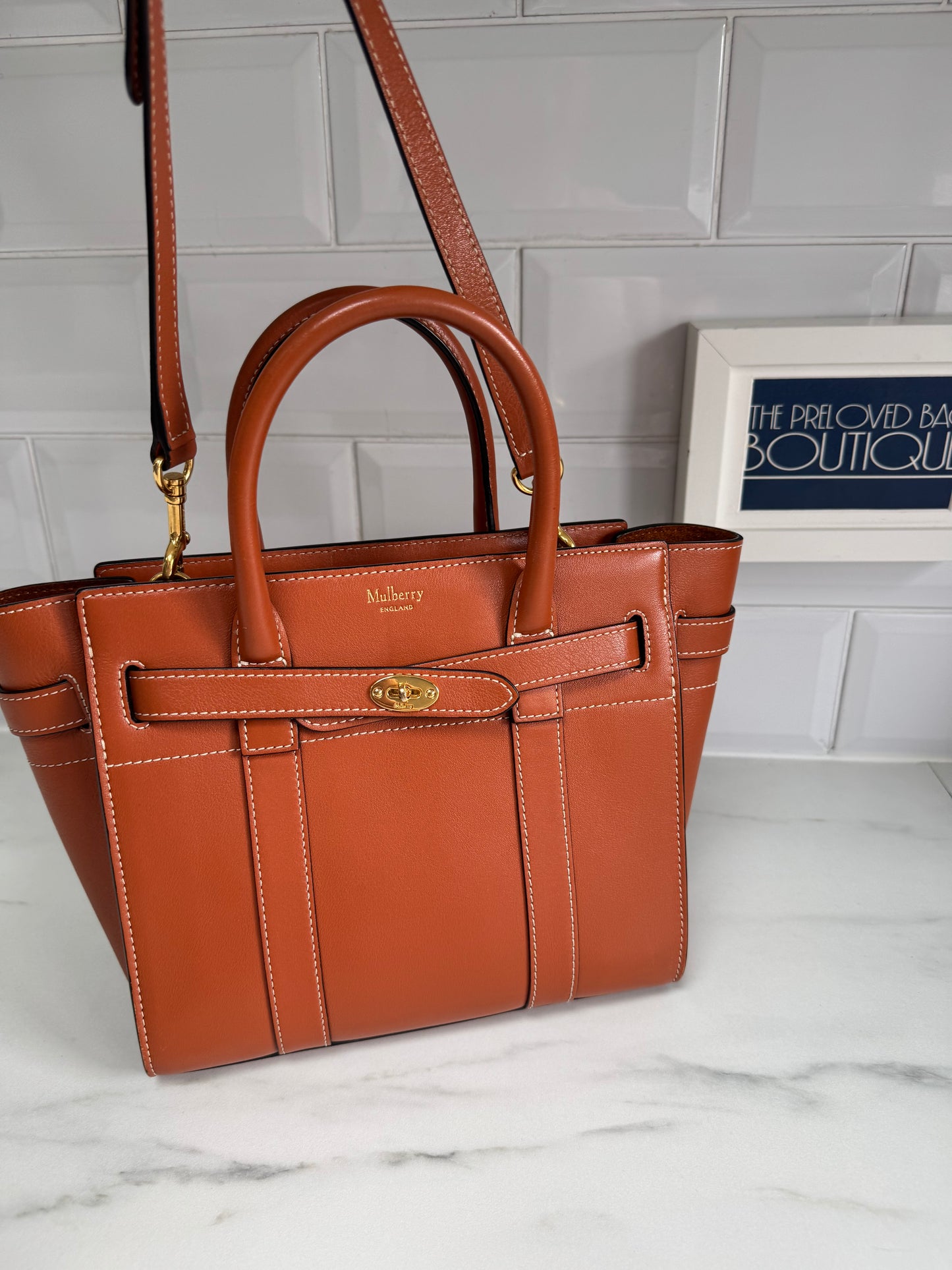 Mulberry Small Zipped Bayswater - Rust