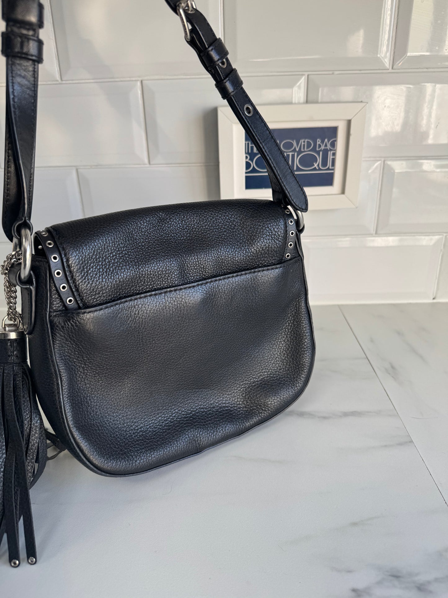 Michael Kors Brooklyn Saddle Bag - Black