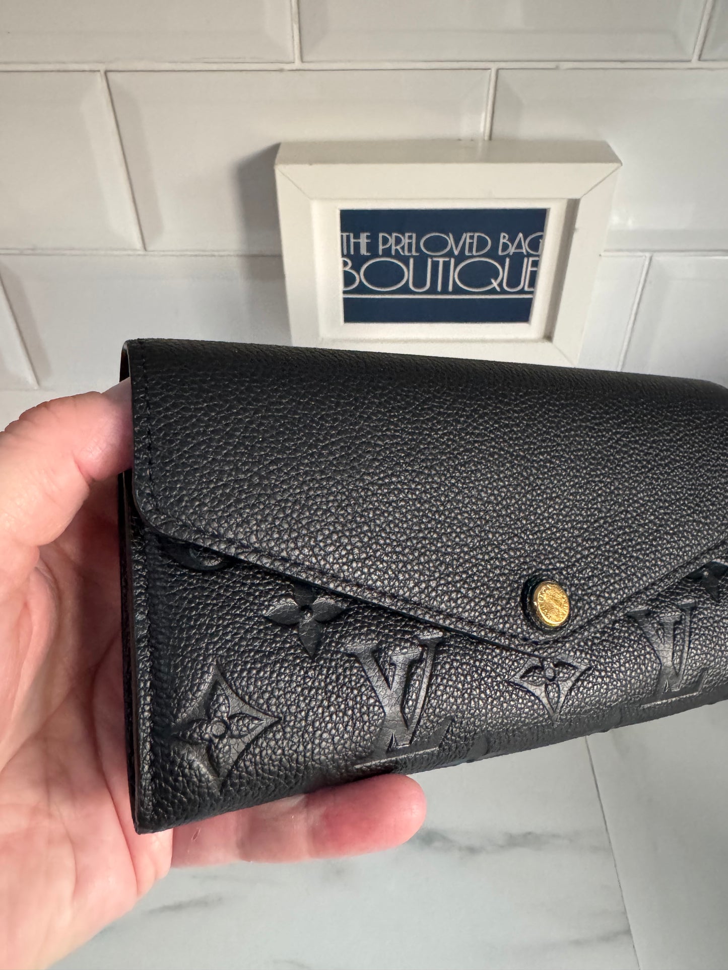 Louis Vuitton Sarah Wallet Monogram Emperiente - Black