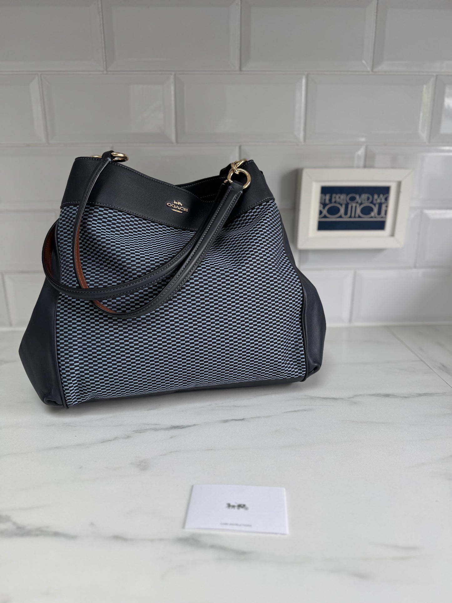 Coach Legacy Jacquard Shoulder Bag - Navy Blue