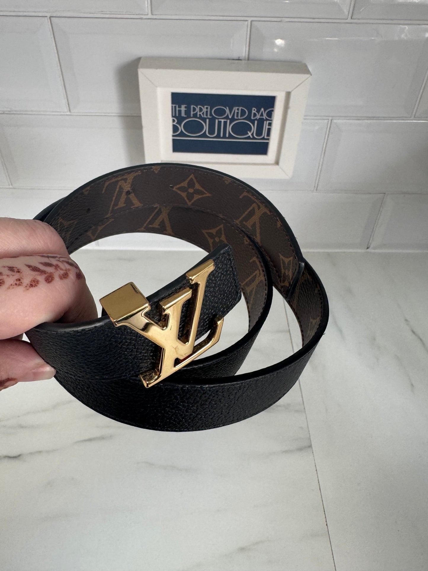 Louis Vuitton Initiales Belt - Black/Brown Monogram