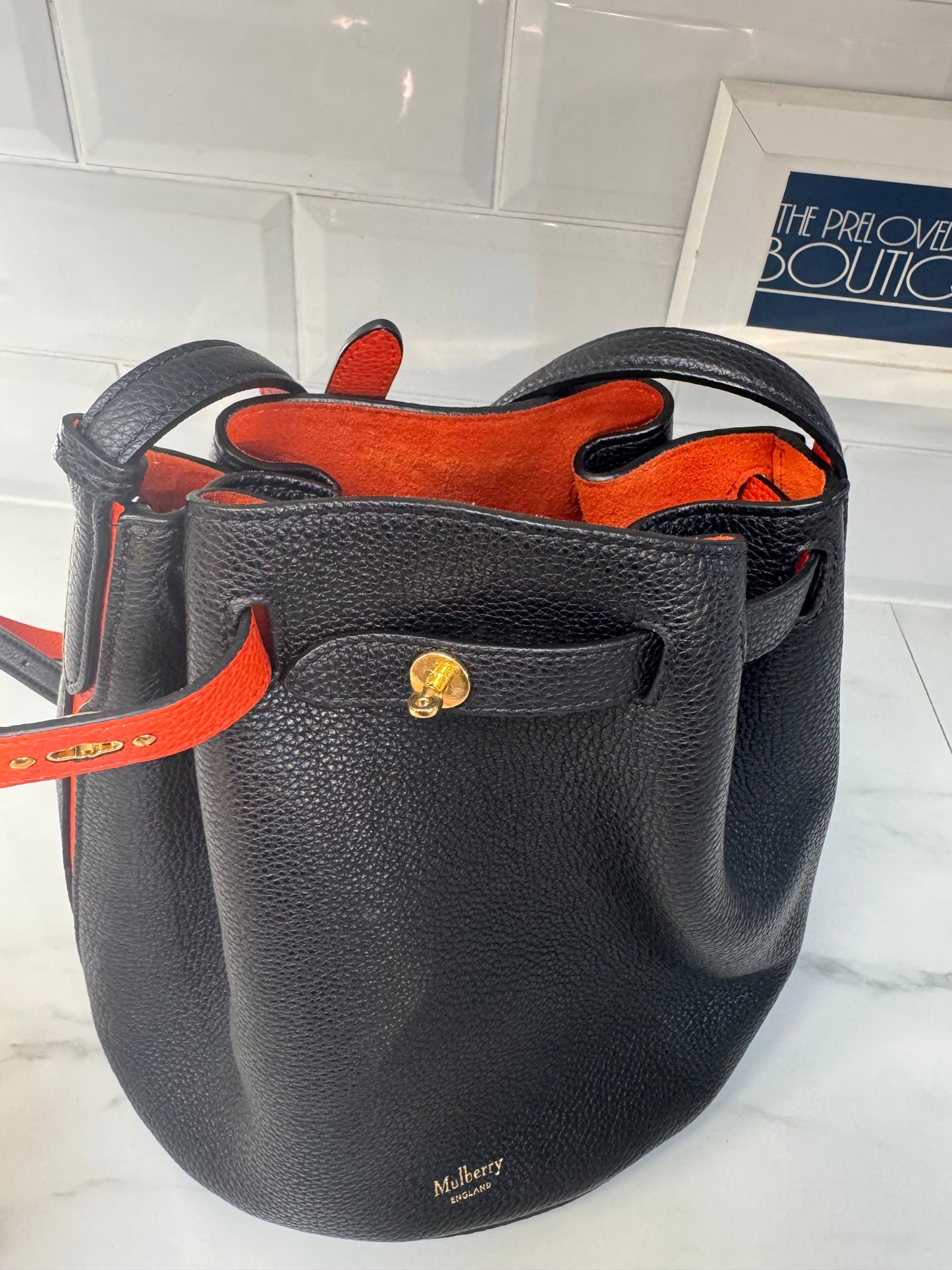 Mulberry Abbey Bag - Black and Orange