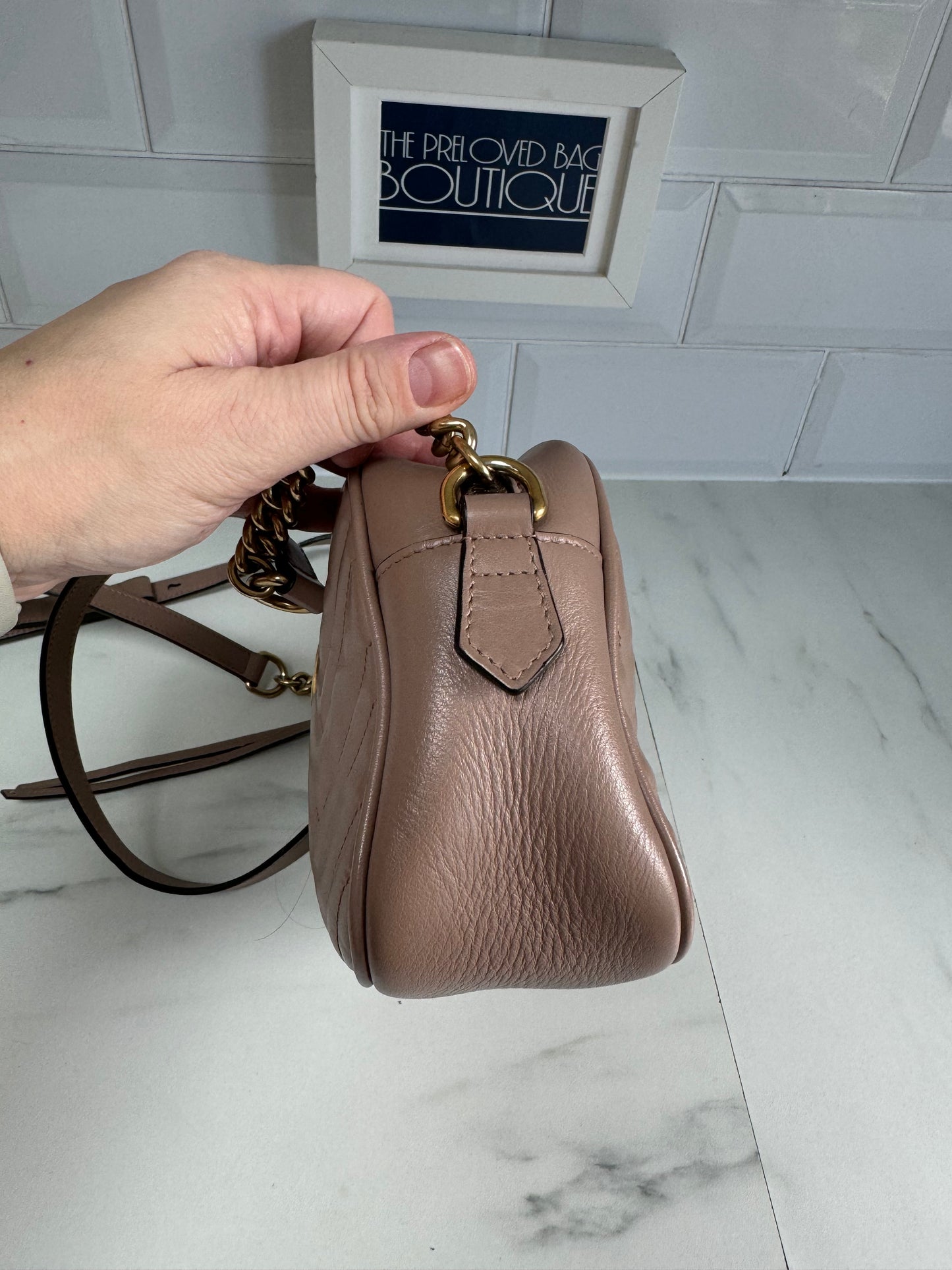 Gucci Marmont Shoulder Bag - Nude