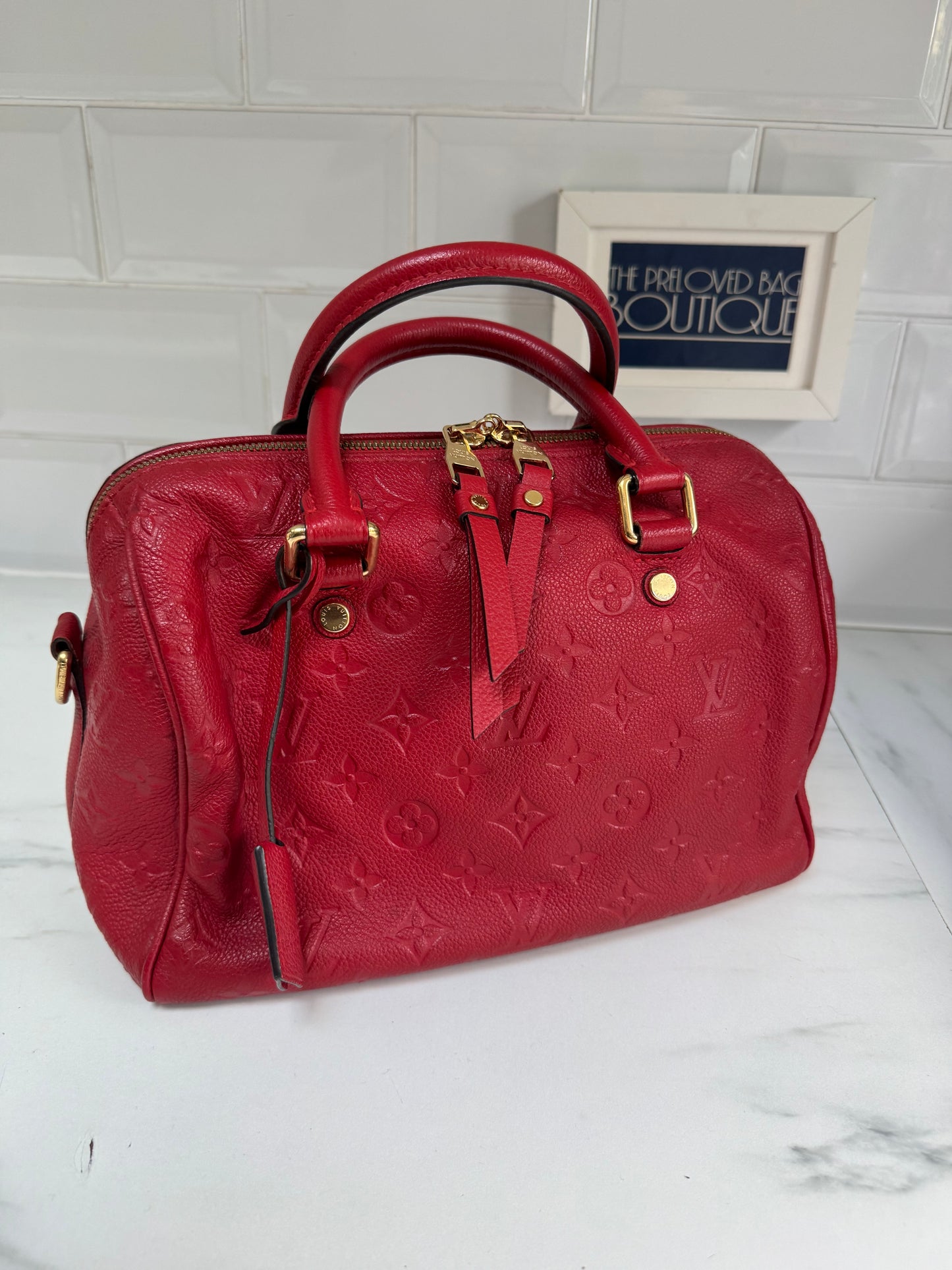 Louis Vuitton Speedy 25 Bandouliere - Red Emperiente