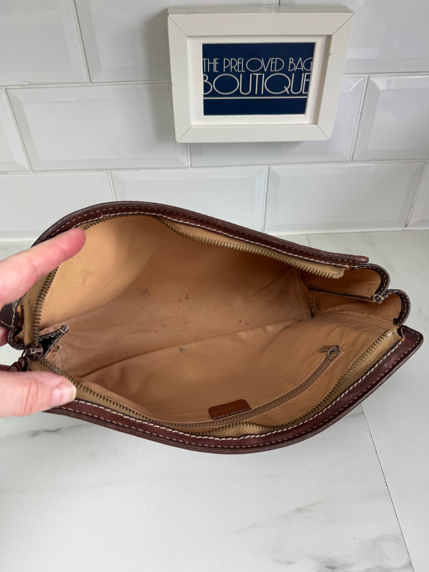 Celine Macadam Toiletry/Clutch- Brown