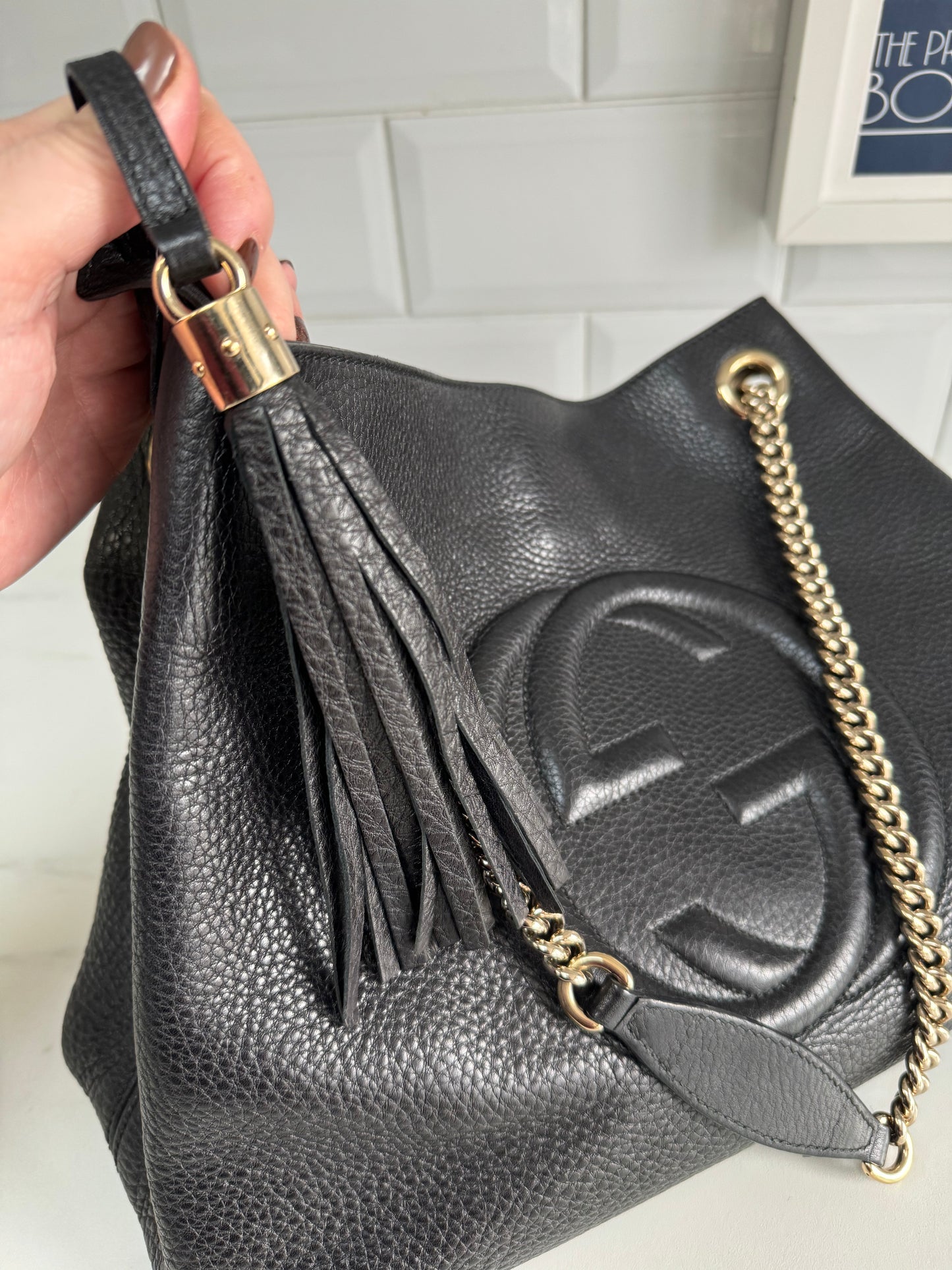 Gucci soho tote bag on sale black