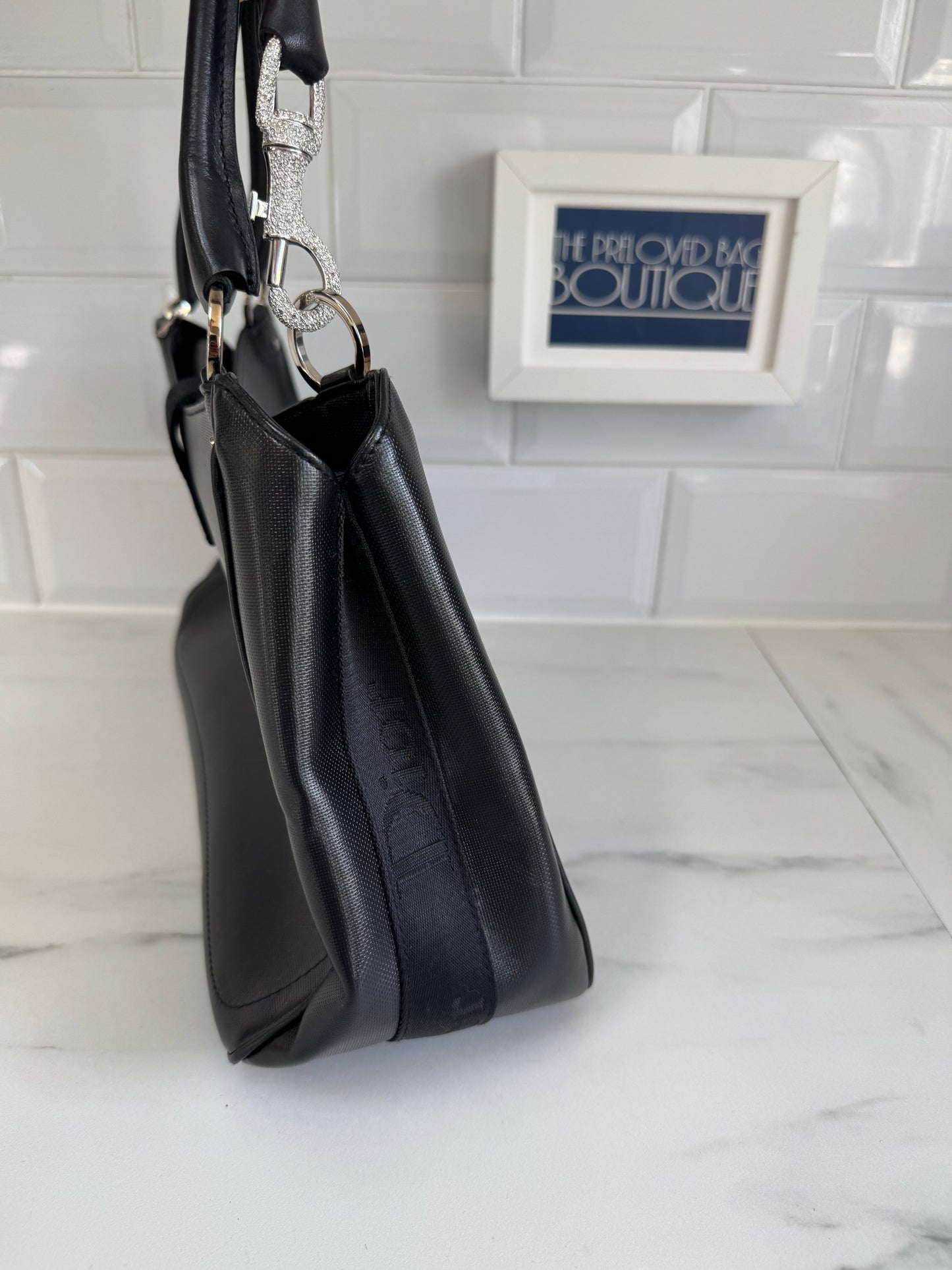 Christian Dior Diamanté Clip Shoulder Bag - Black