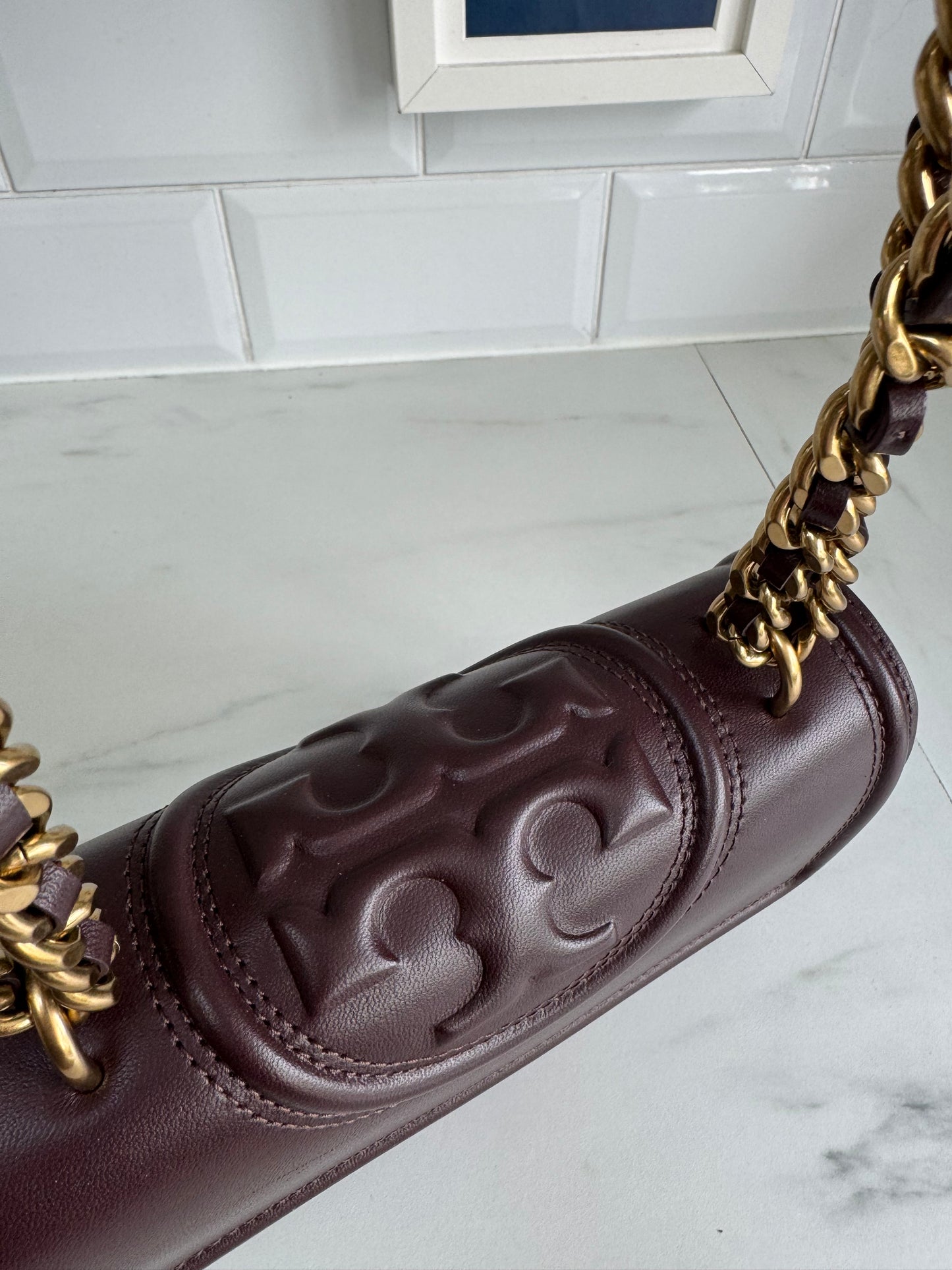 Tory Burch Fleming Shoulder Bag - Burgundy