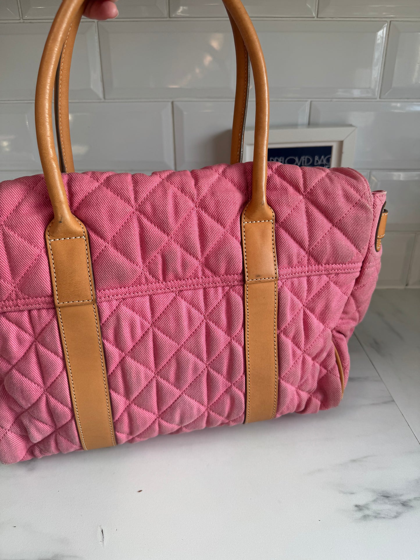 Mulberry Denim Quilted Bayswater - Candy Pink