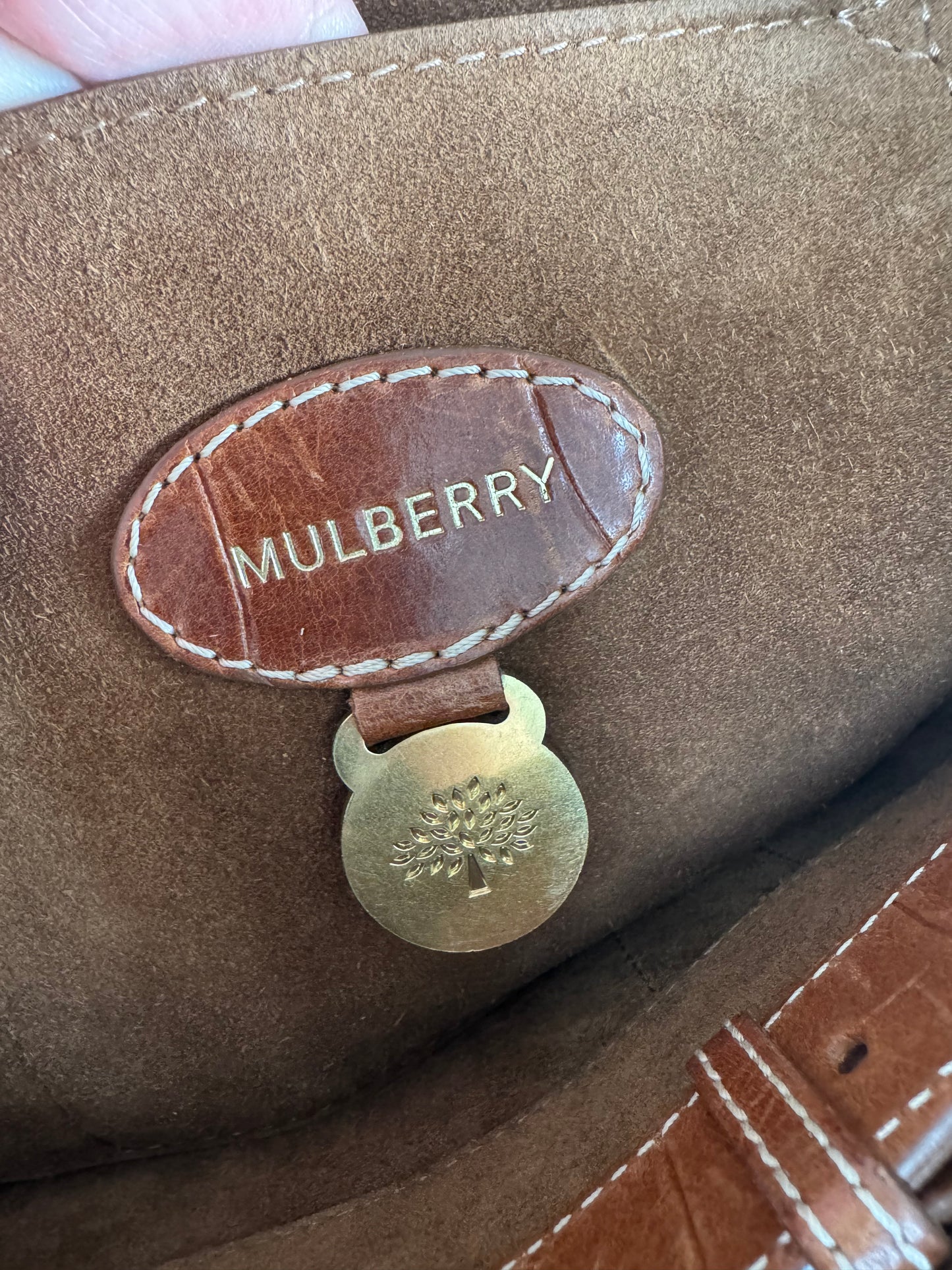 Mulberry Croc Embossed Bayswater - Oak