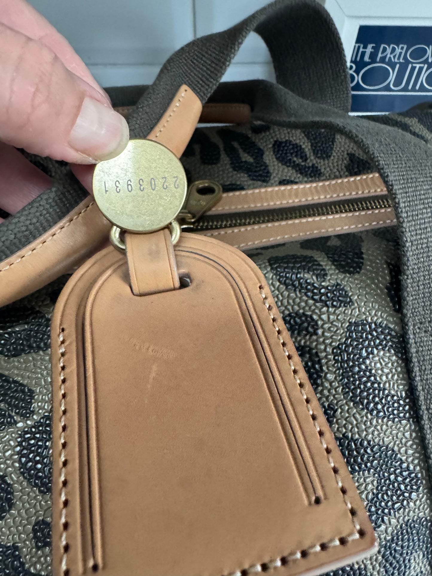 Mulberry Limited Edition Scotchgrain Birds Nest Large Clipper Holdall - Olive Green and Black Leopard Print