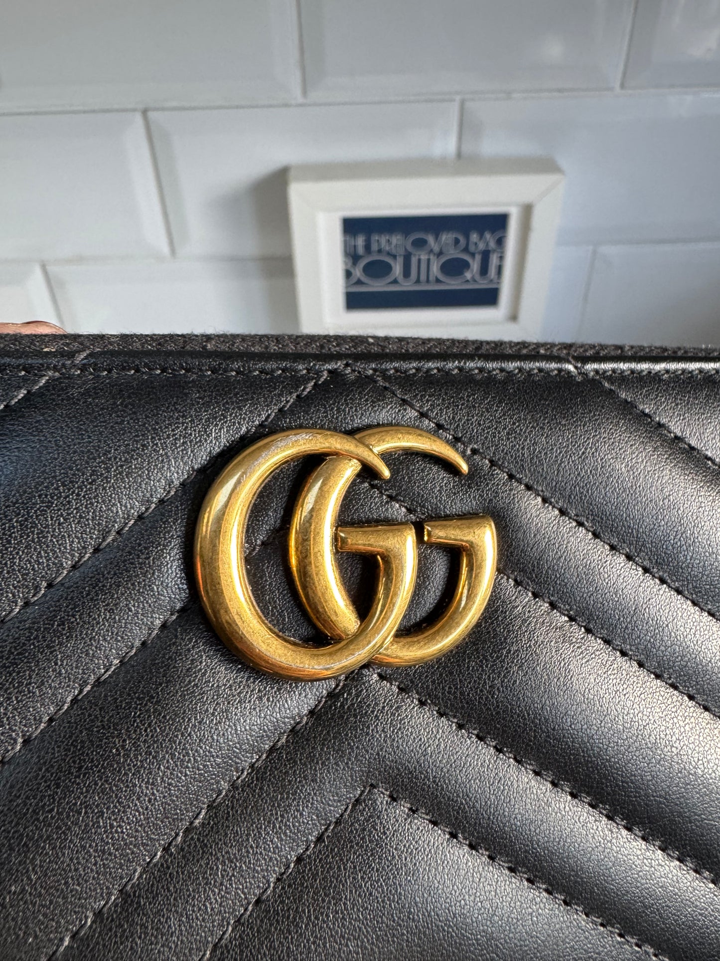 Gucci GG Marmont zip around Wallet - Black