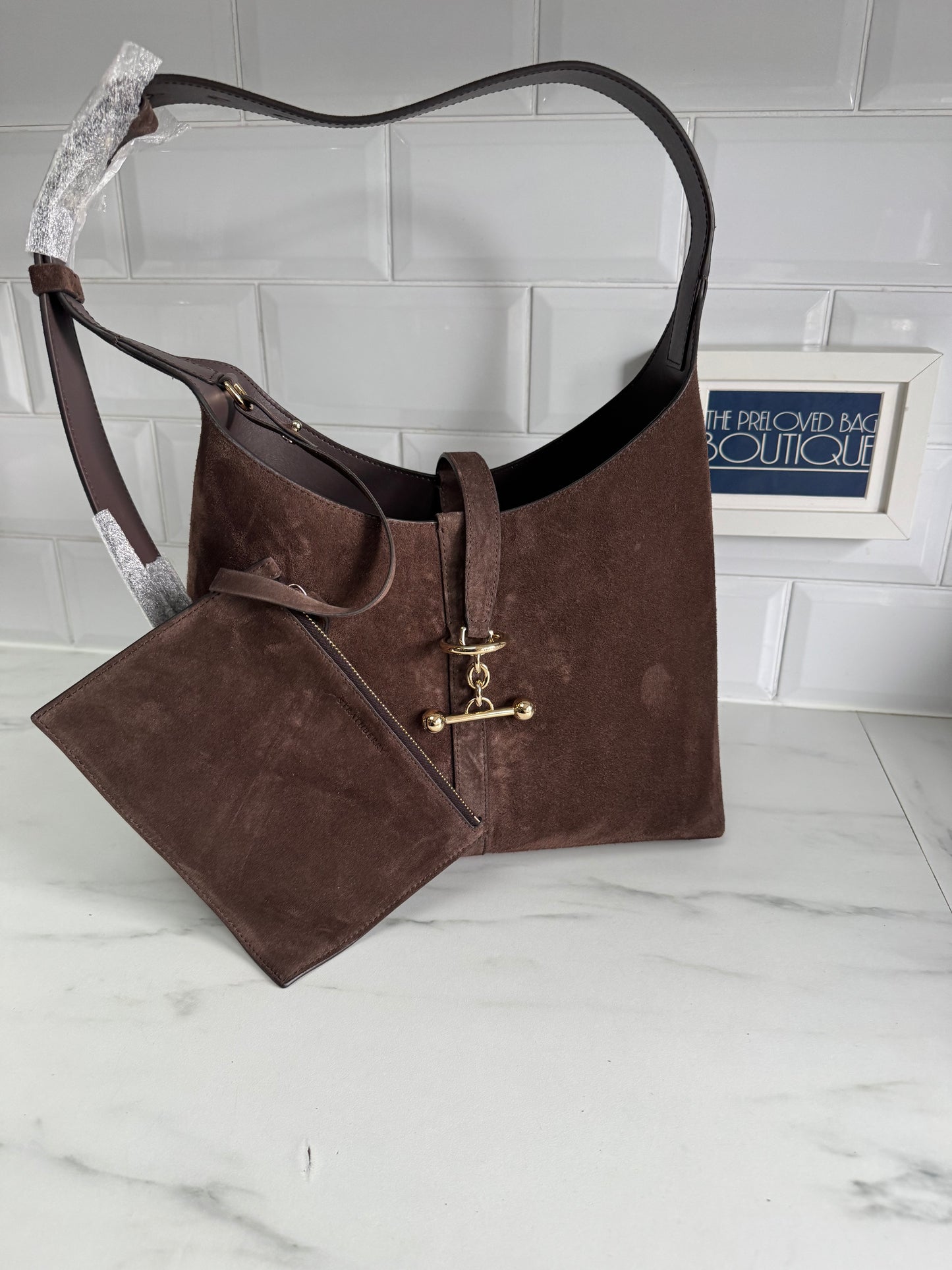 Strathberry Kite Hobo - Chocolate Suede
