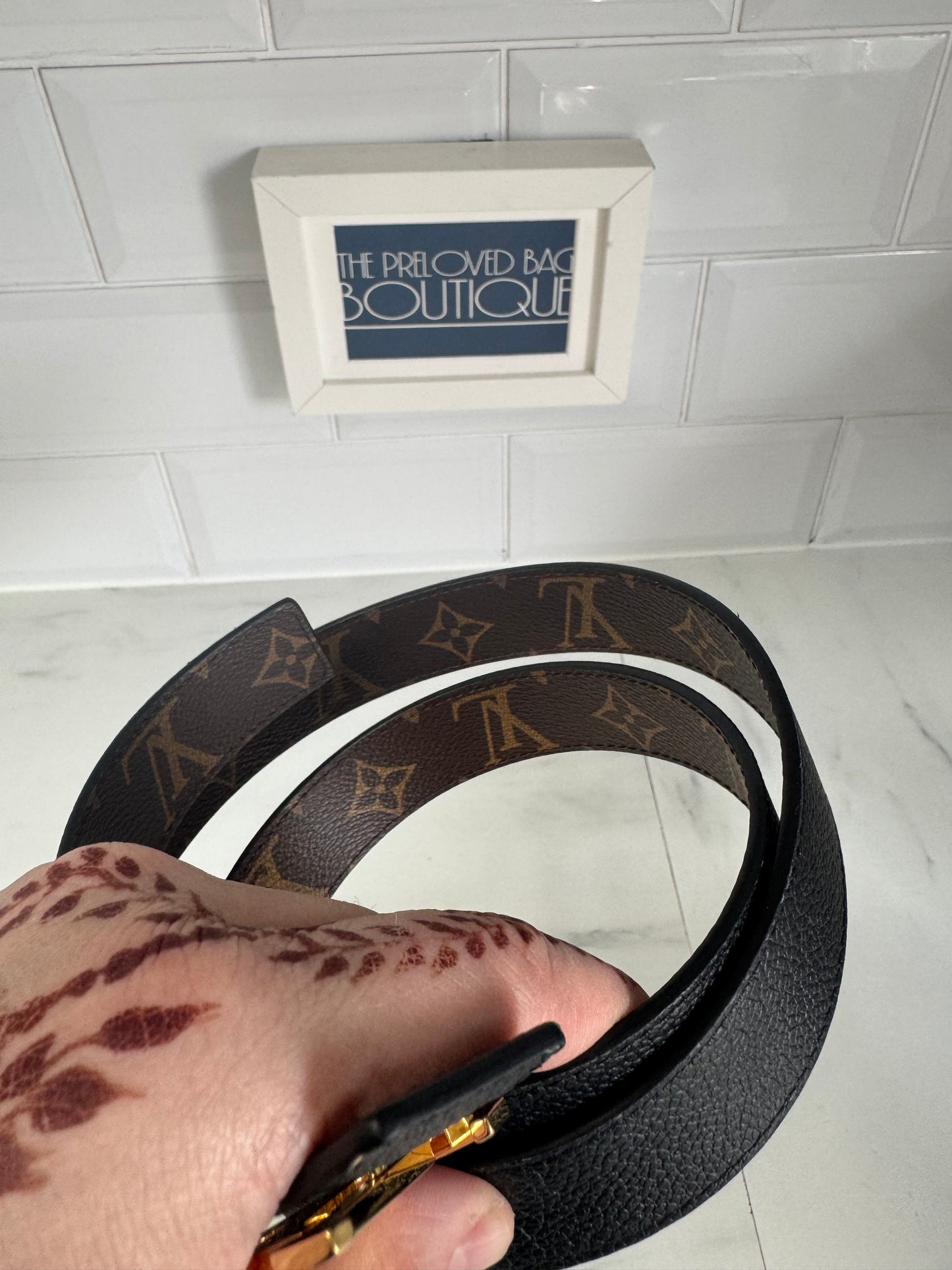 Louis Vuitton Initiales Belt - Black/Brown Monogram