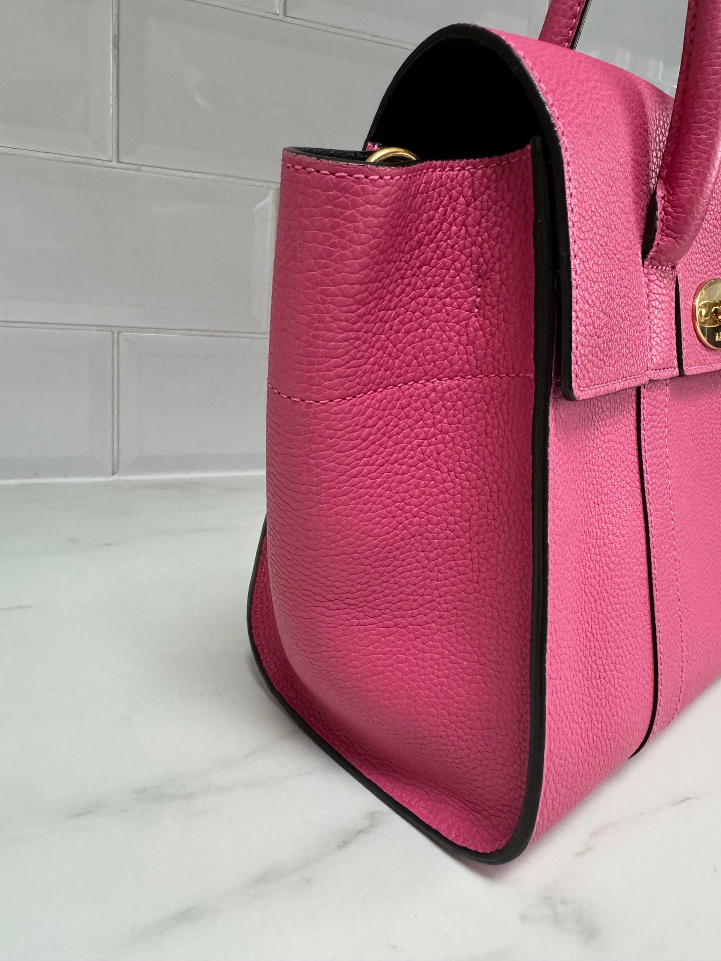 Mulberry Small Bayswater with strap - Candy Pink