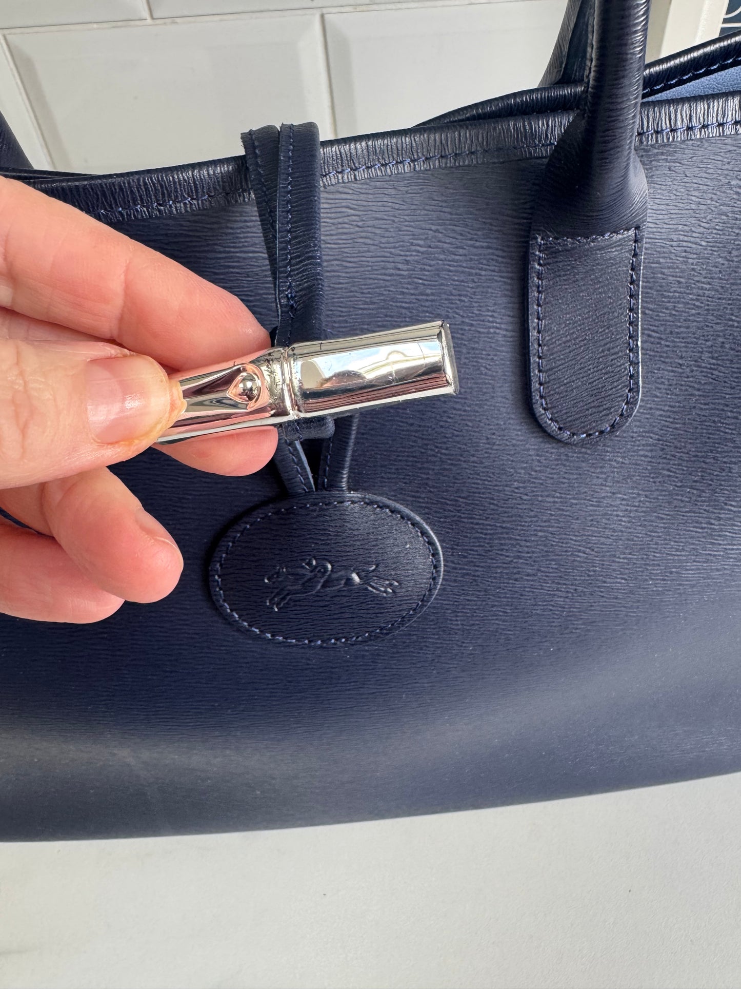 Longchamp Le Roseau Tote - Navy