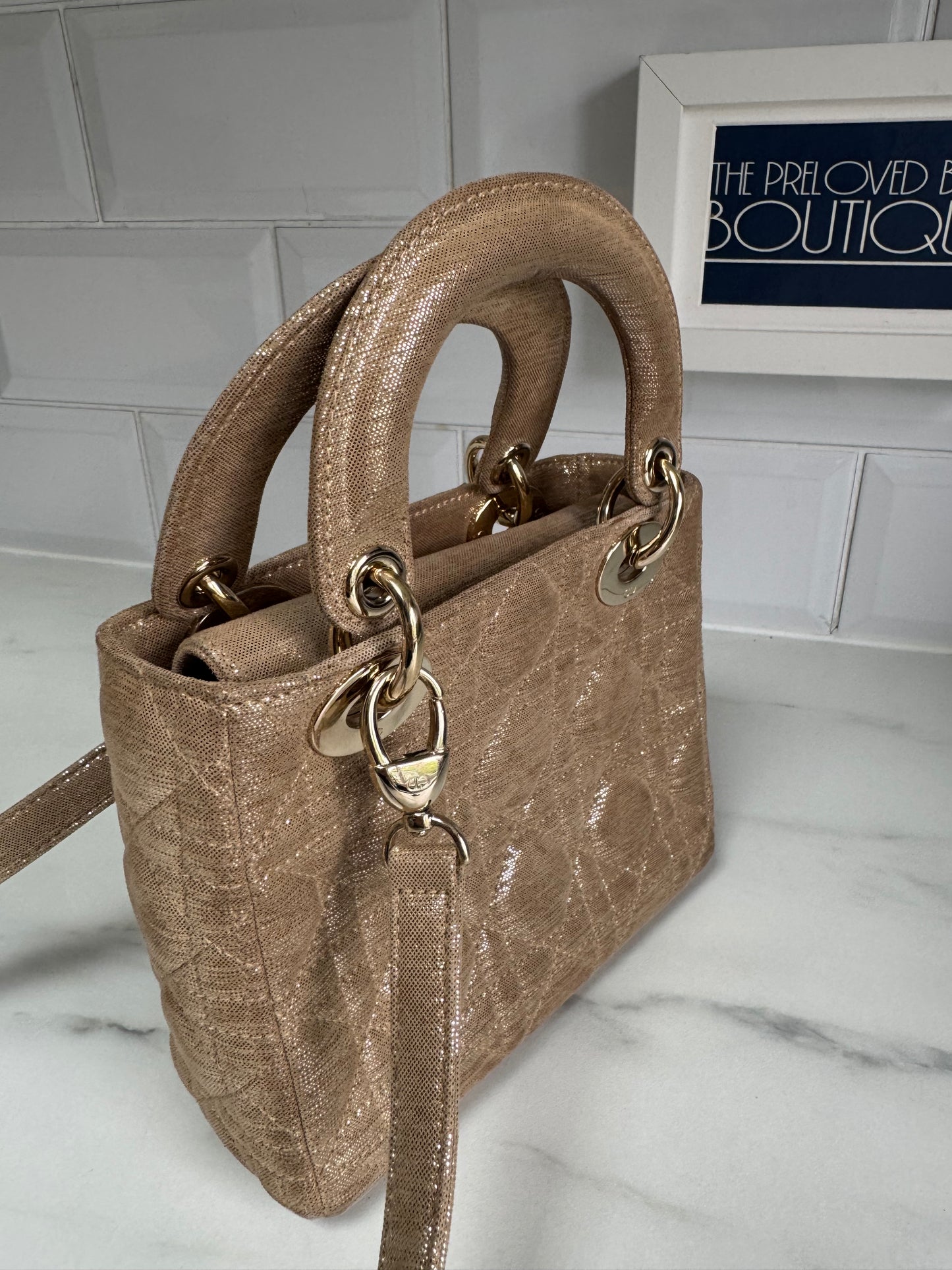 Dior Mini Lady Dior - Champagne/Gold