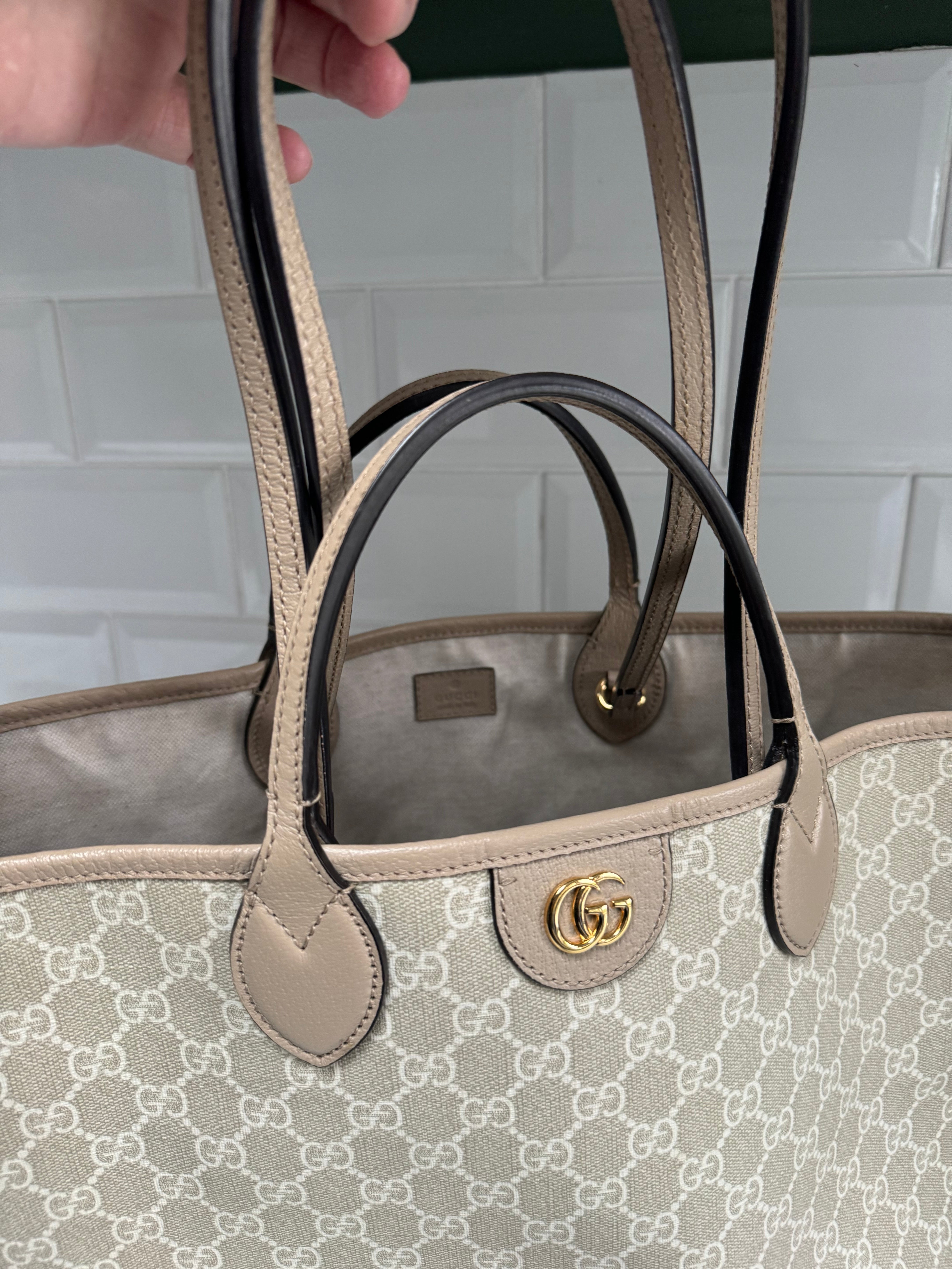 Gucci Ophidia Medium Tote Grey White The Preloved Bag Boutique