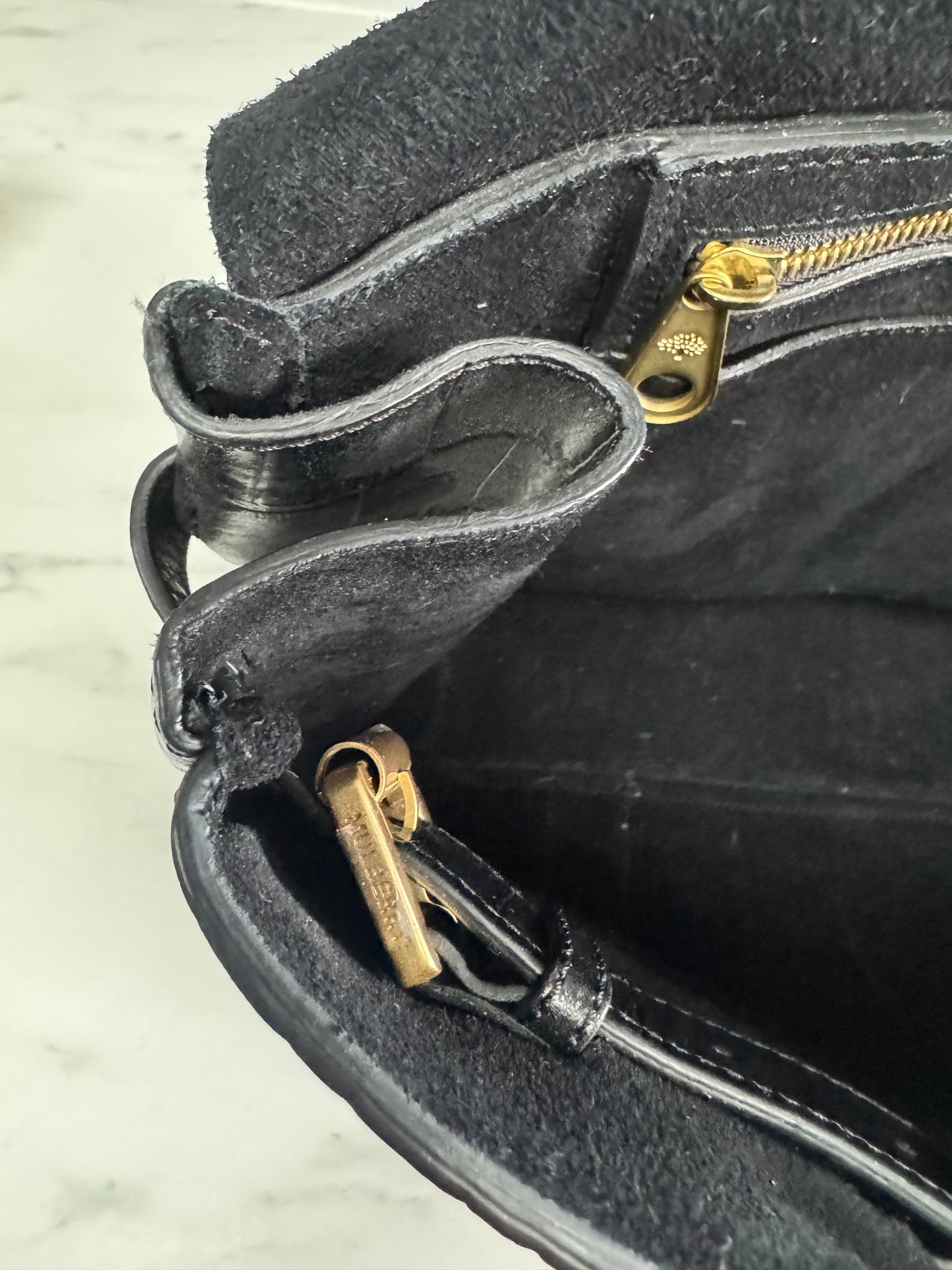 Mulberry Croc Embossed Bayswater - Black
