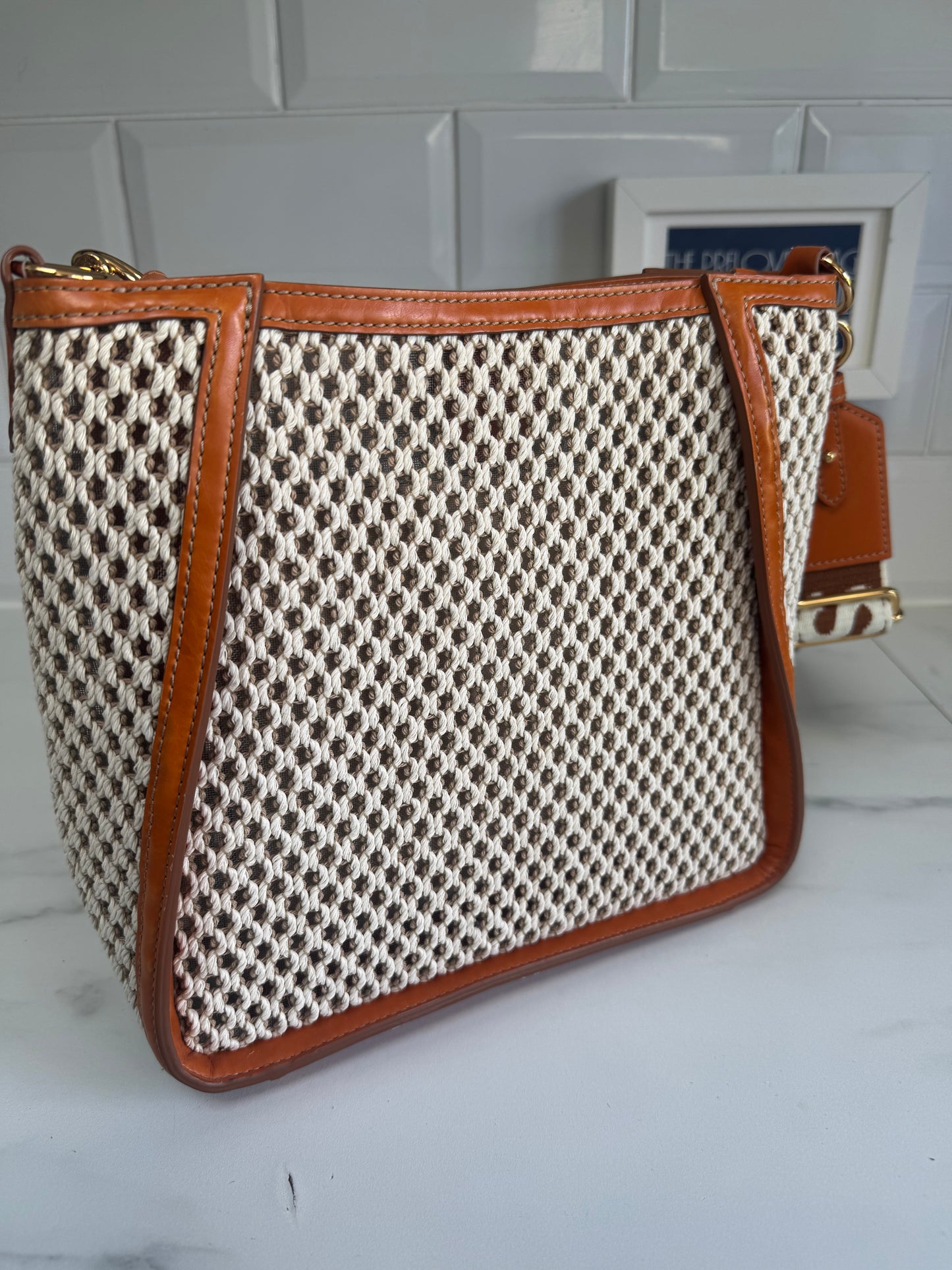 Stella McCartney Eco Mesh Rope Crossbody bag - Tan, Beige and Ivory