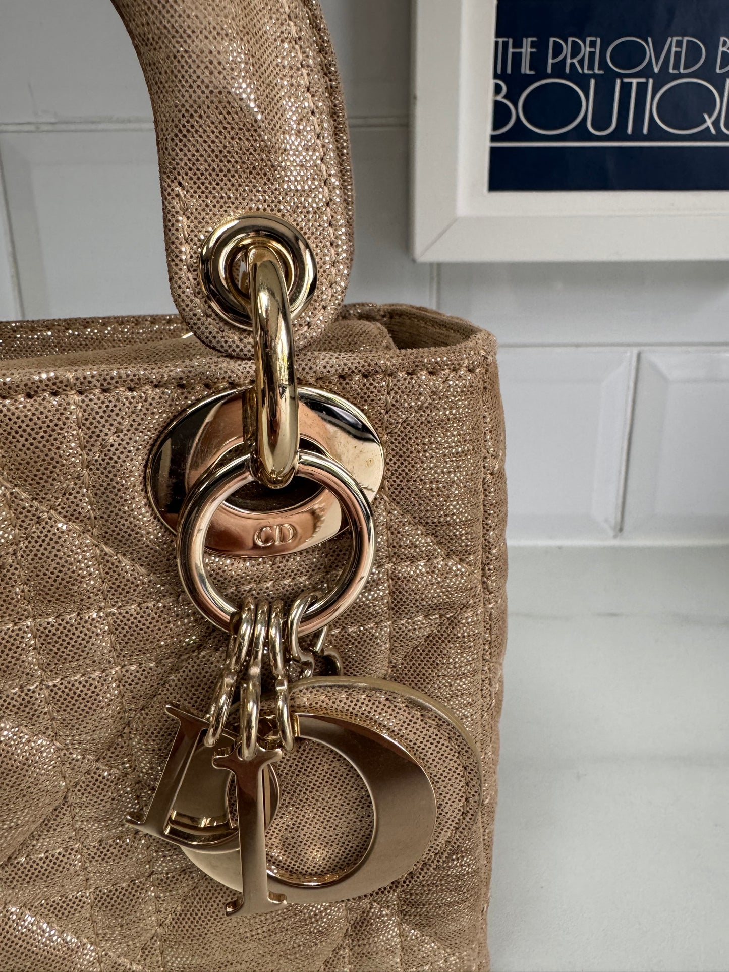 Dior Mini Lady Dior - Champagne/Gold