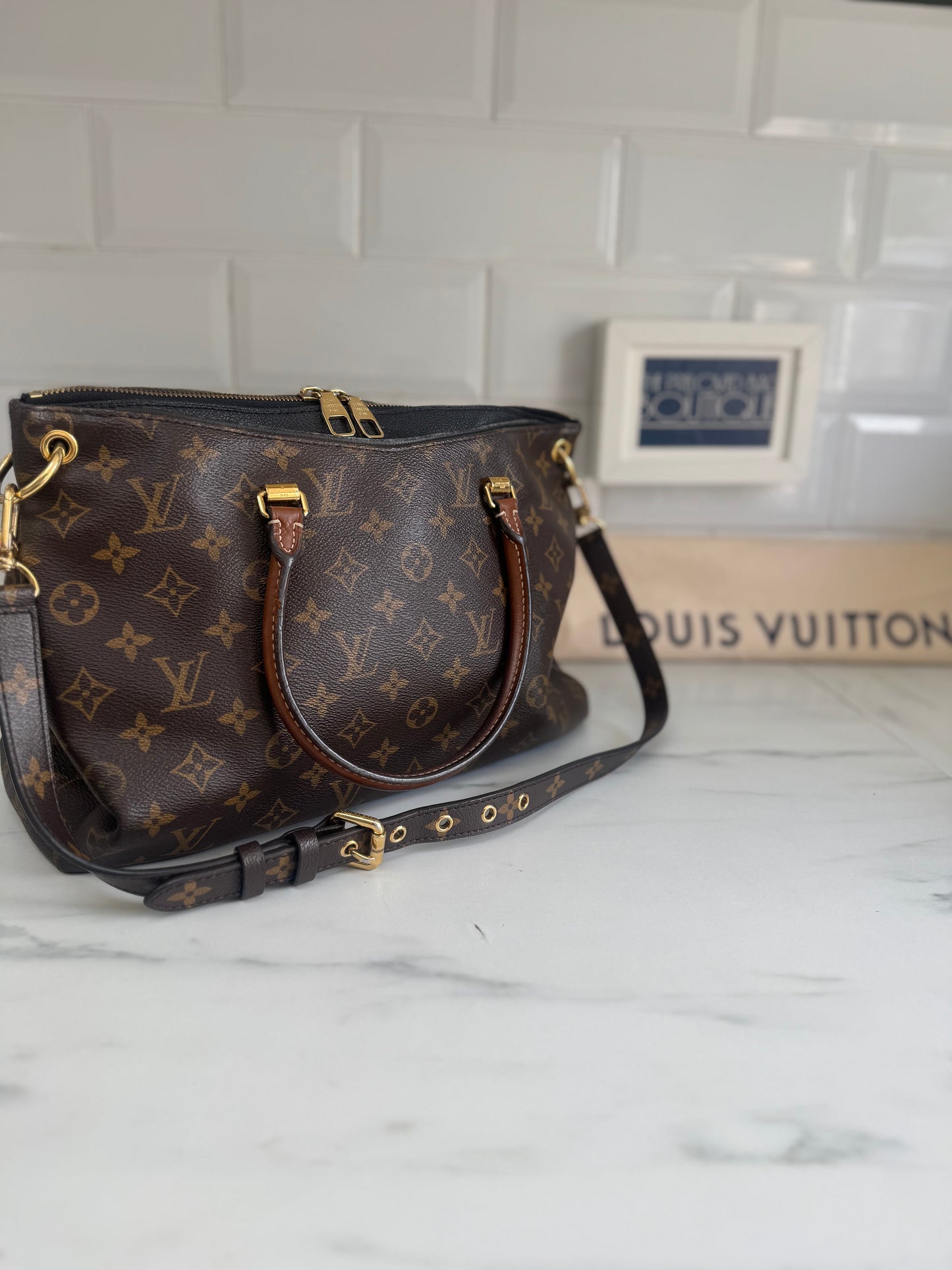 Louis Vuitton Pallas Noir Shoulder Bag - Monogram Brown