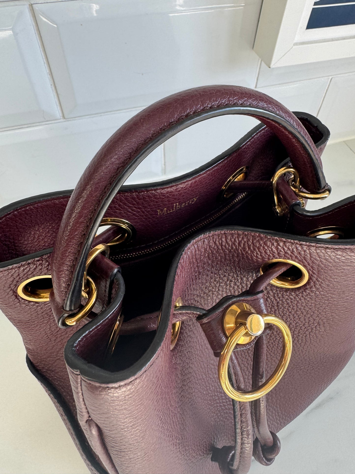 Mulberry Hampstead Bucket Bag - Oxblood