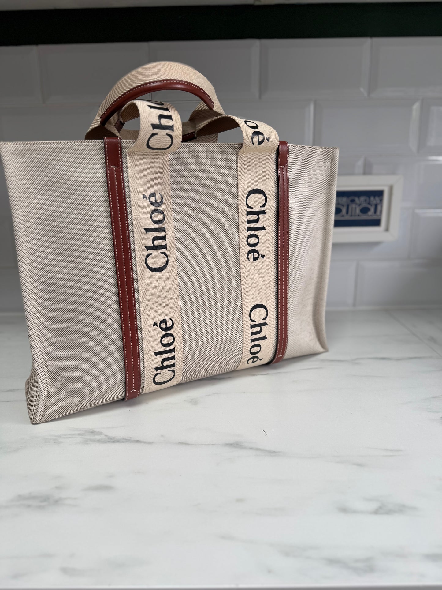 Chloé Large Woody Tote - Natural, Cream, Tan and Black