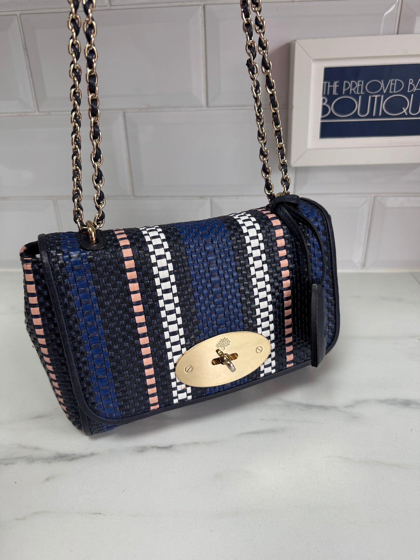 Mulberry Regular Twilight Rafia Lily - blue, pink, black and white