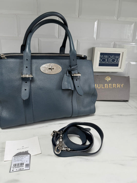 Mulberry Double Zipped Tote - Regal Blue