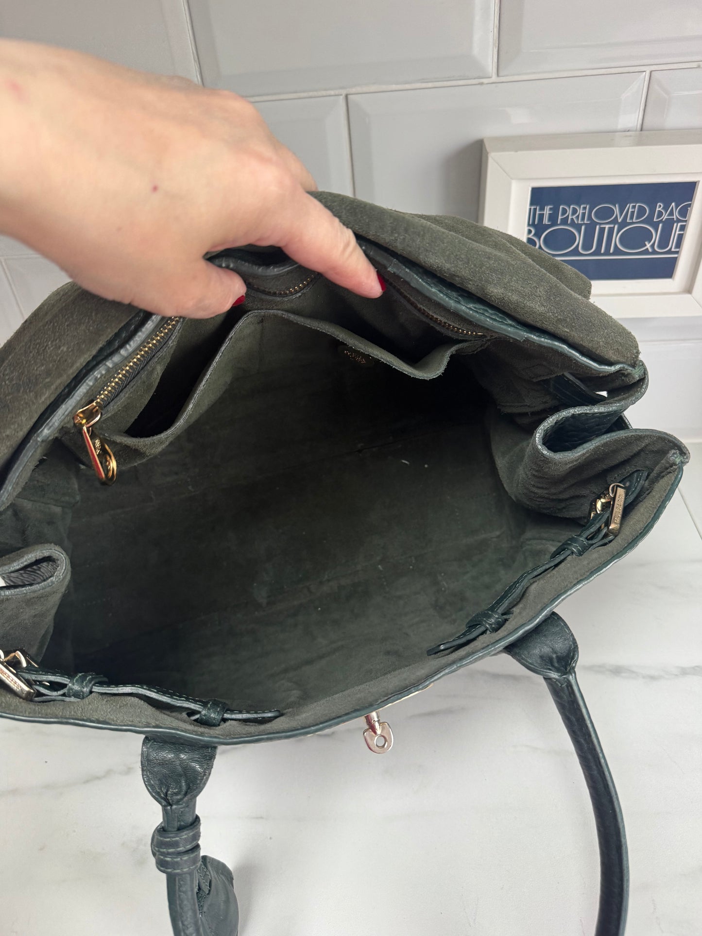 Mulberry Bayswater in Shrunken Calf - Forest Green