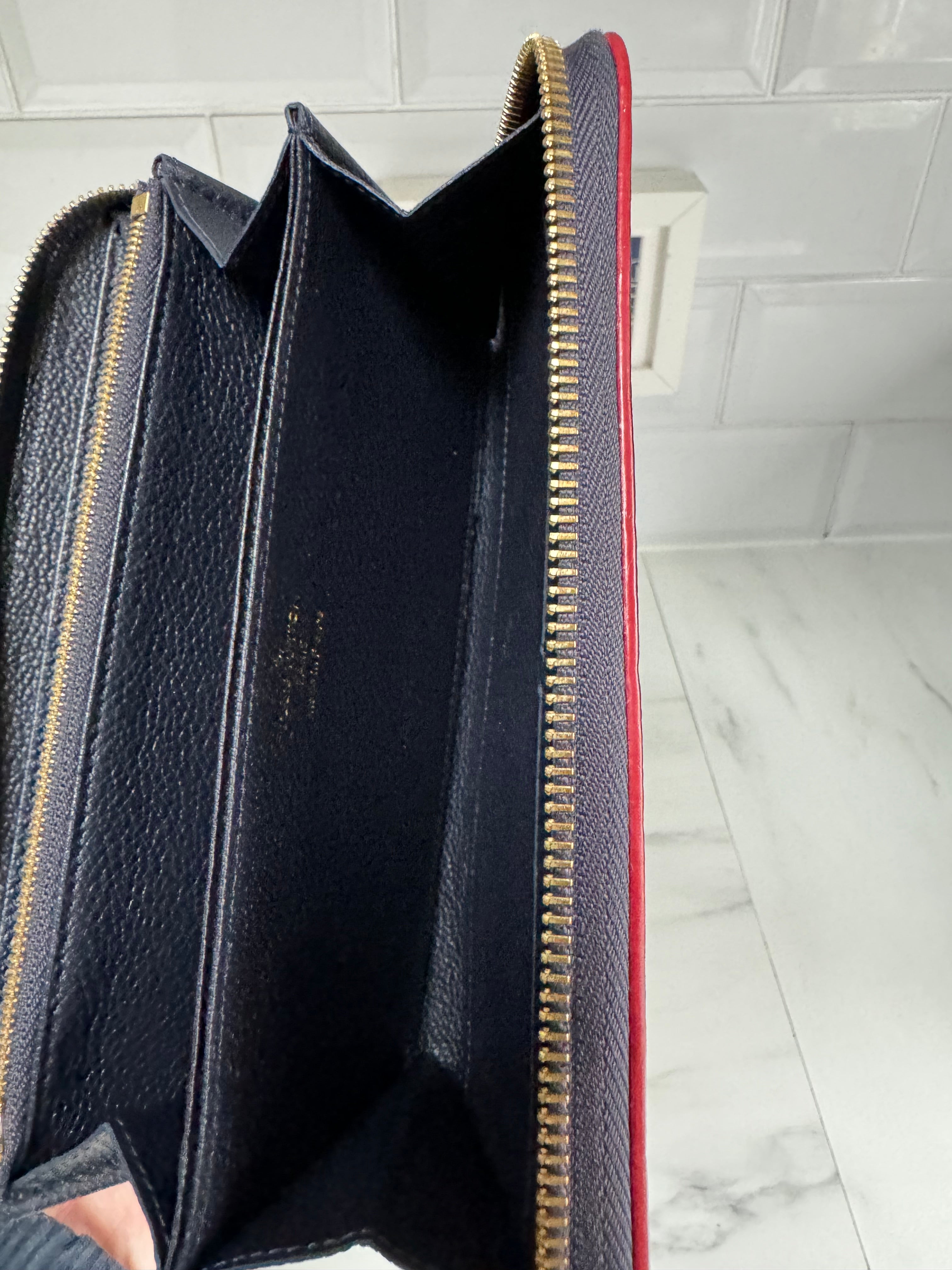 Louis Vuitton Clemence Wallet Navy The Preloved Bag Boutique