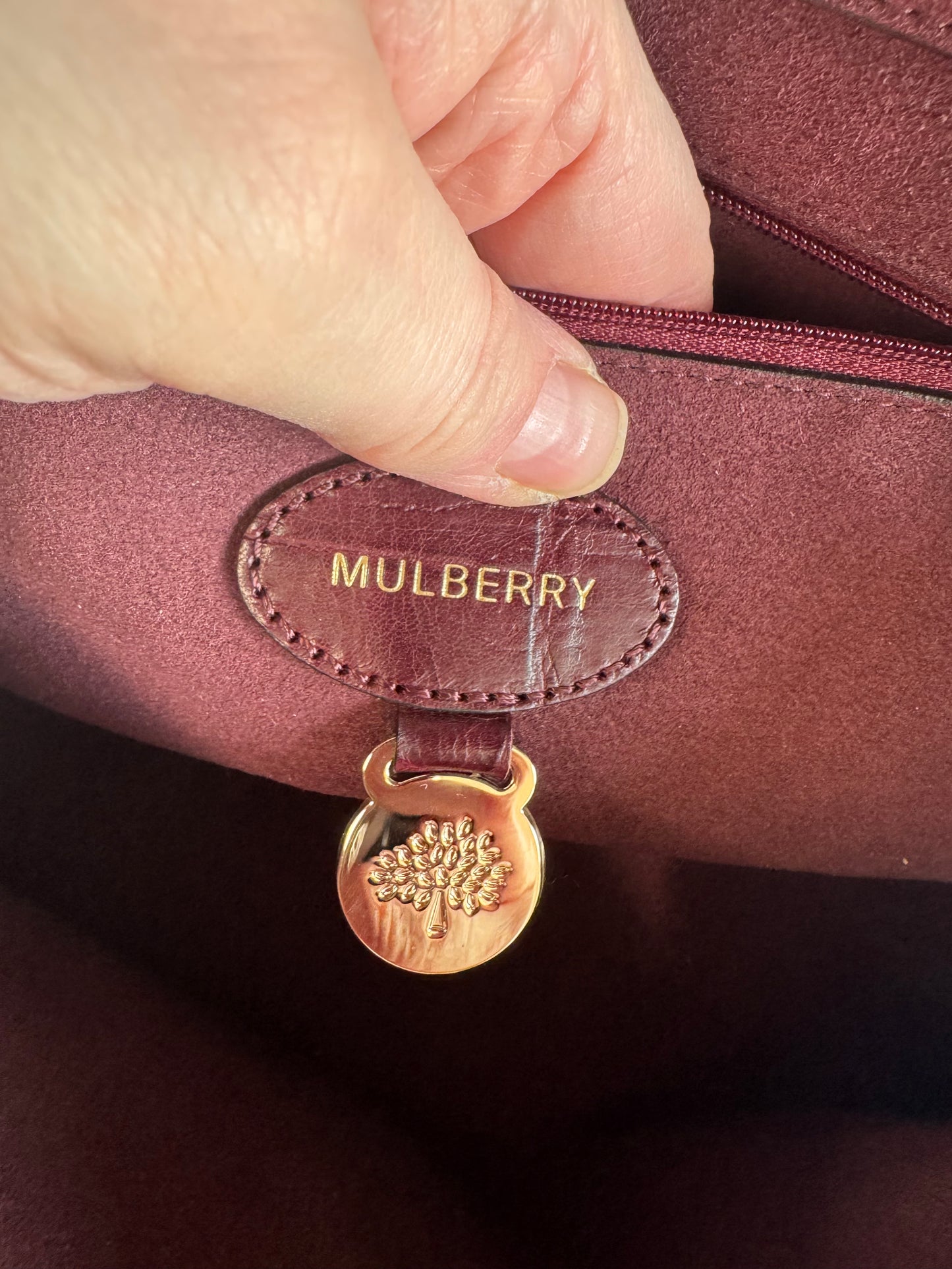 Mulberry Medium Lily - Oxblood Croc Embossed