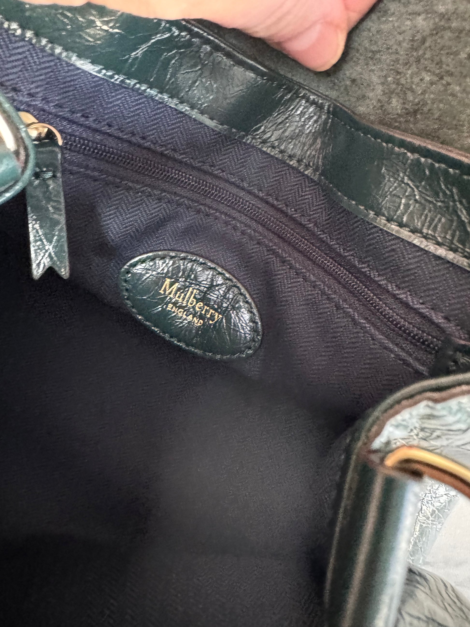 Mulberry Bag Lining Mulberry Mini Alexa Mulberry Green – The