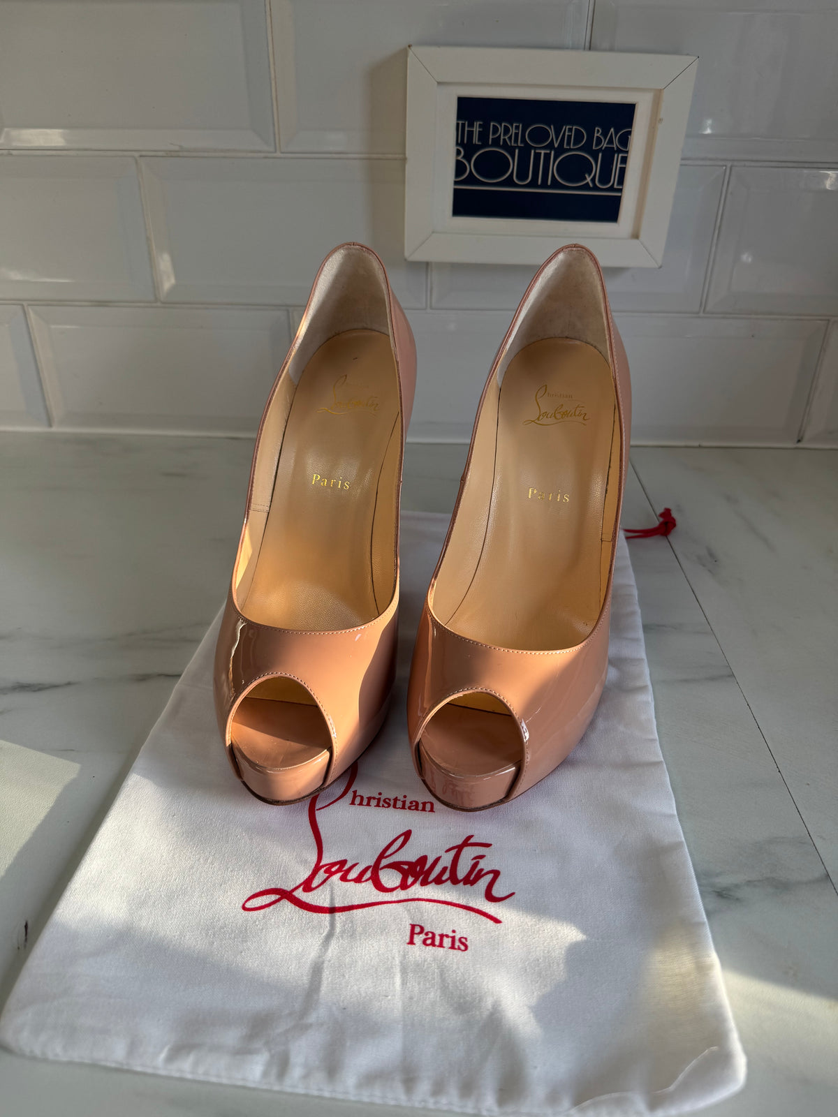 Christian Louboutin New Very Privé 120mm Open Toe Pumps - Nude