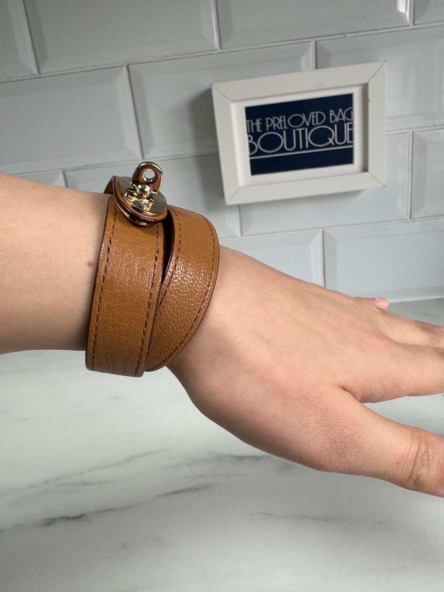 Mulberry Postmans Lock Wrap Around Bracelet - Deer Brown