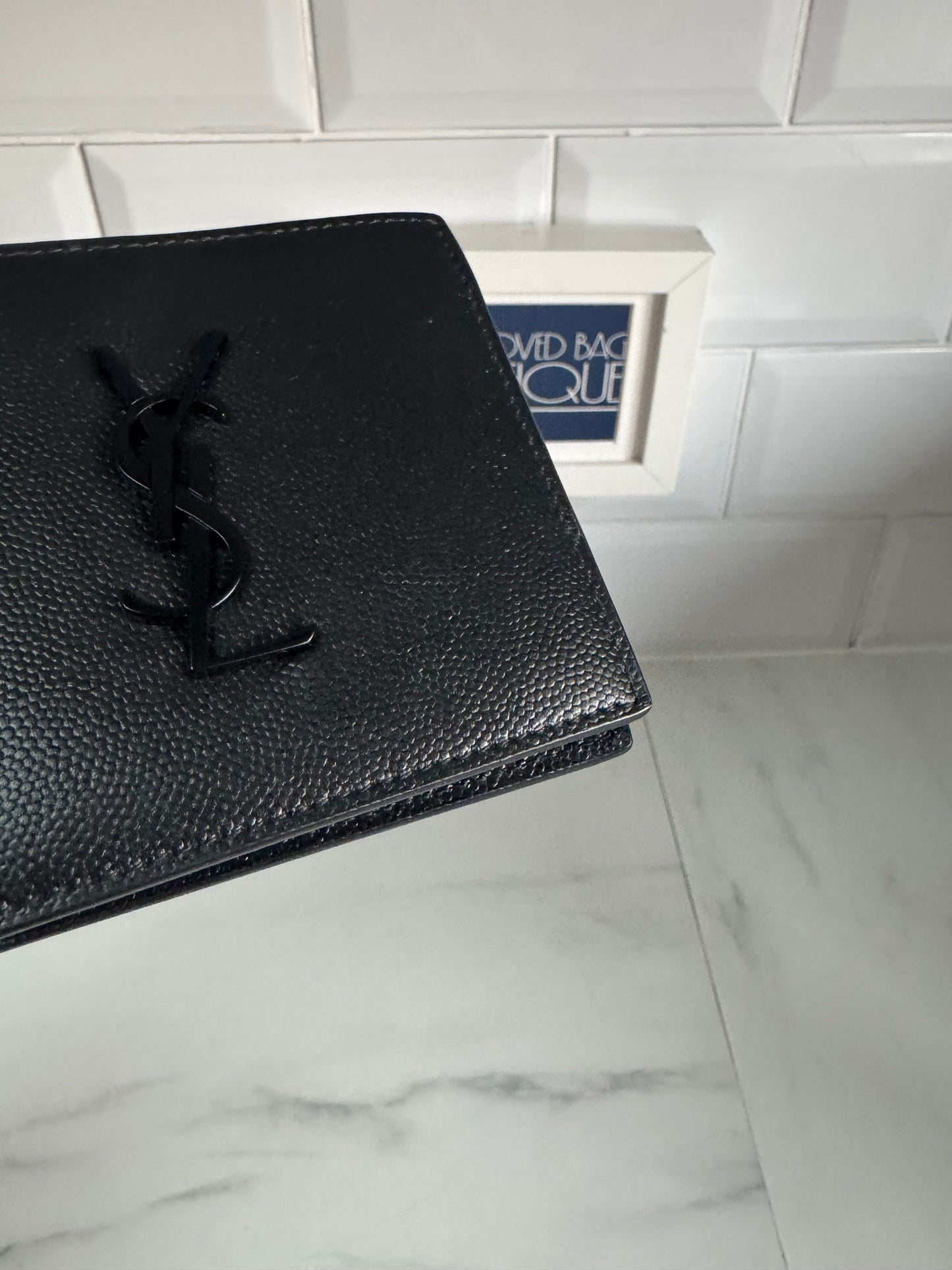 Saint Laurent (YSL) Monogram Bifold Card Holder/Wallet - Black