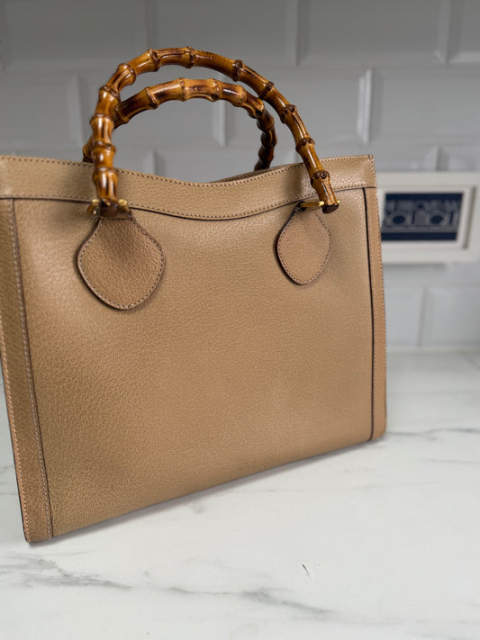 Gucci Bamboo Diana Tote - Toffee