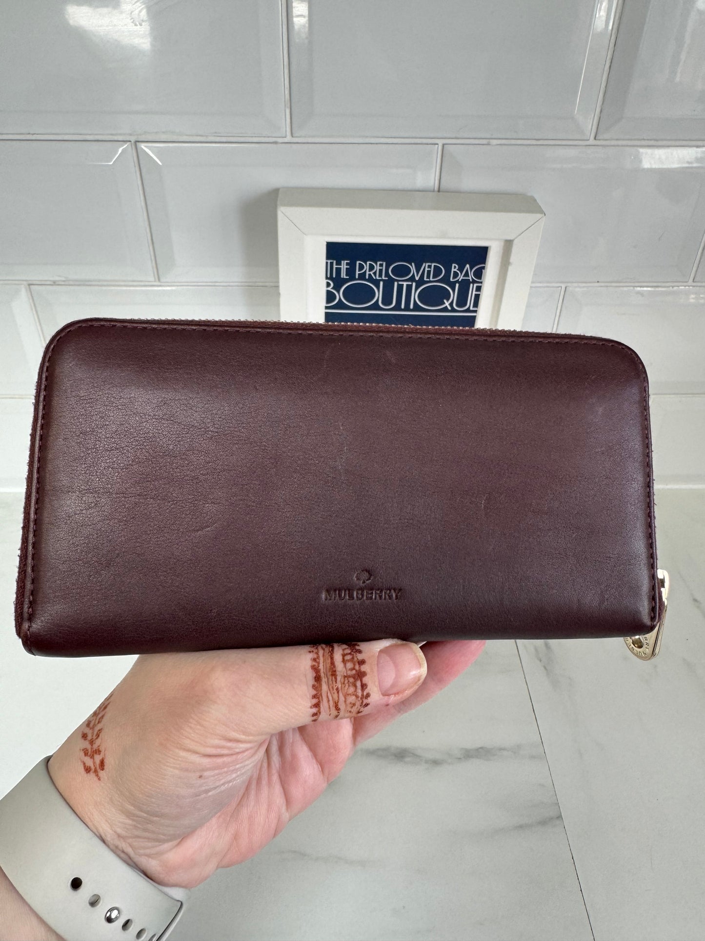 Mulberry Cara Rivet Long Continental Wallet - Oxblood