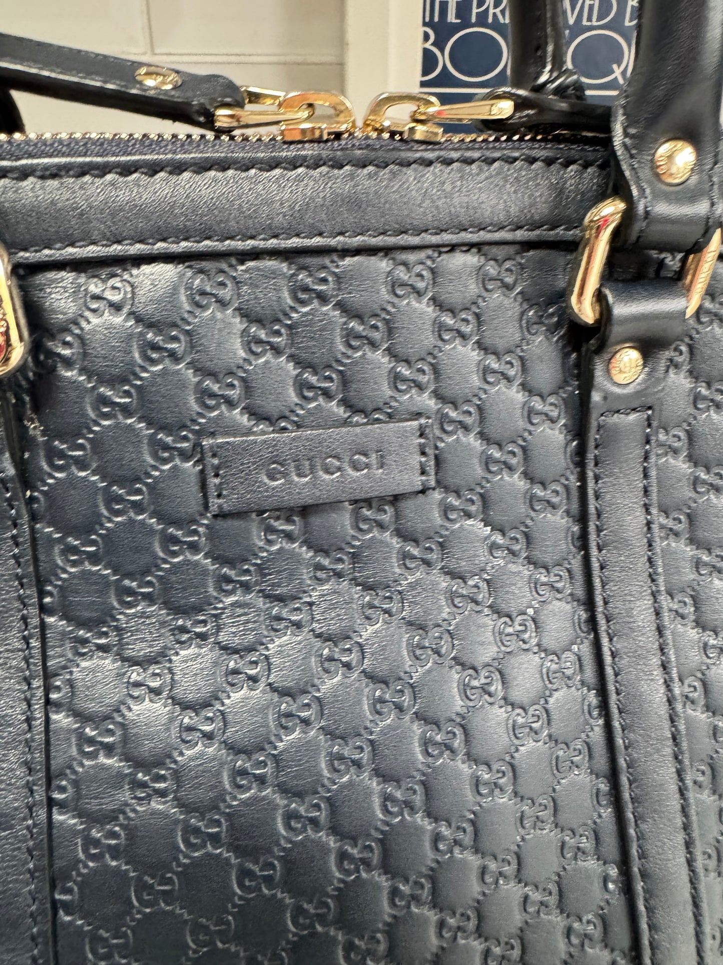 Gucci Guccissima Small Dome Bag - Navy