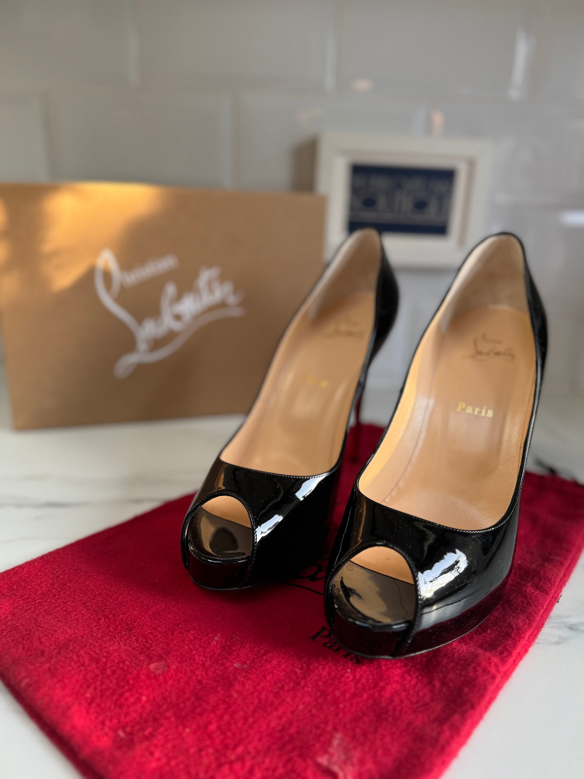 Christian Louboutin New Very Privé 120mm Open Toe Pumps - Black
